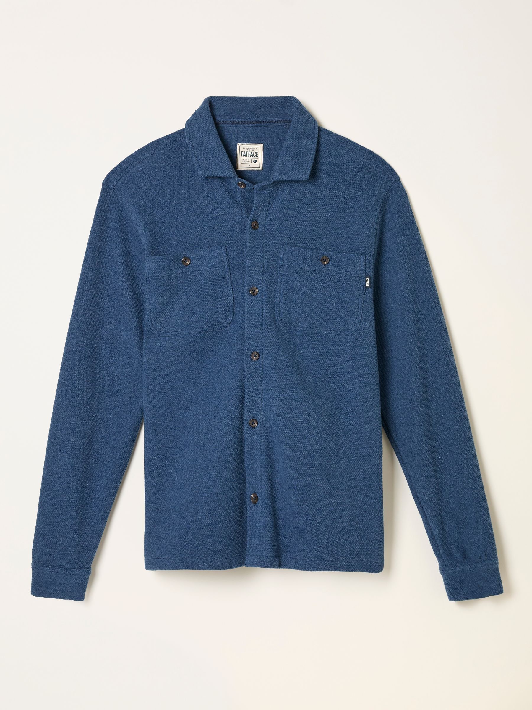 Dark Teal Blue Waffle Shirt - Image 4 of 4