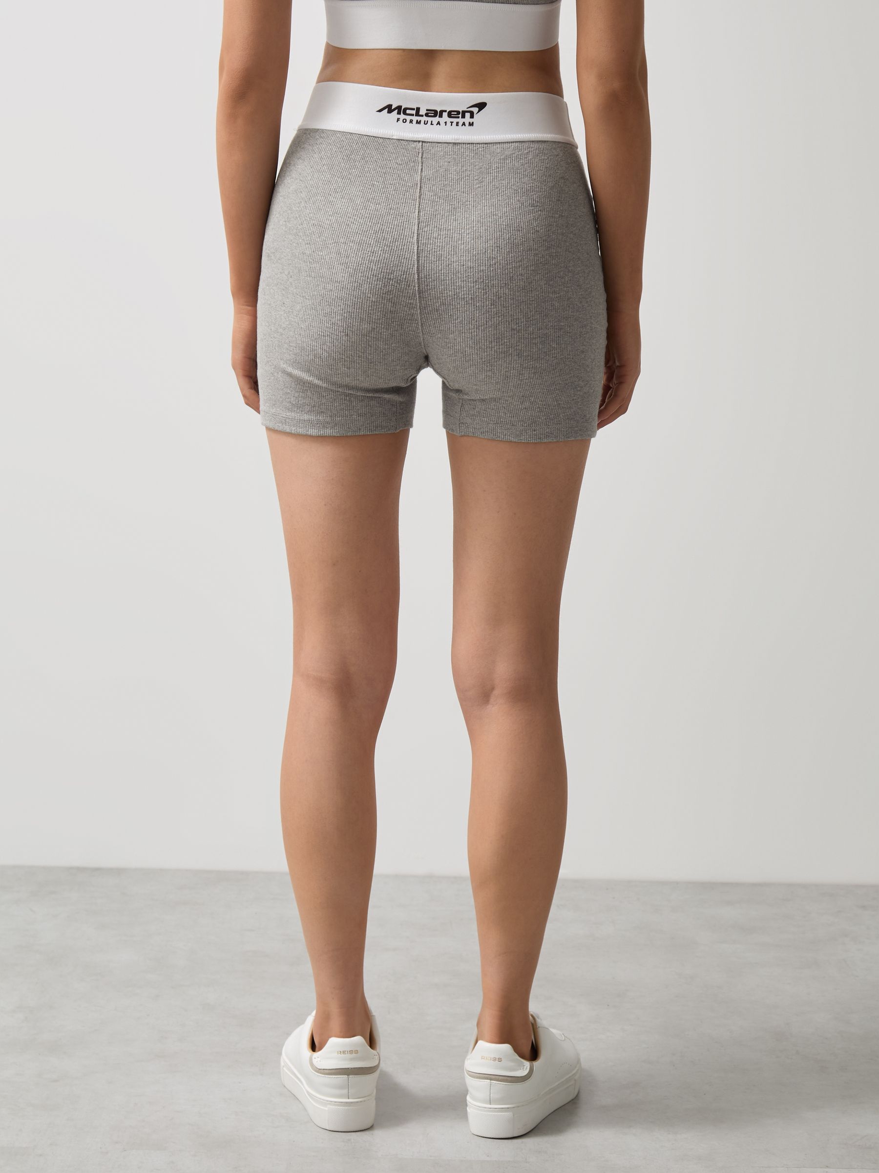 McLaren F1 Team Ribbed Boxer Shorts in Grey Melange - Image 5 of 7