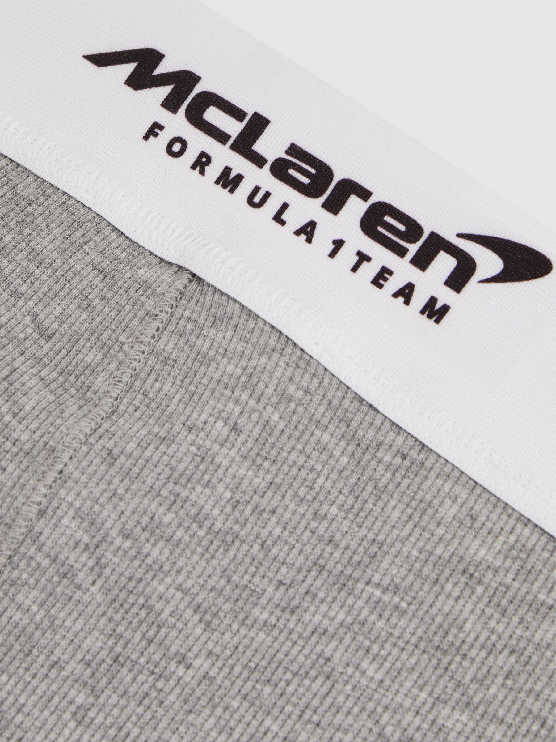 McLaren F1 Team Ribbed Boxer Shorts in Grey Melange - Image 6 of 7