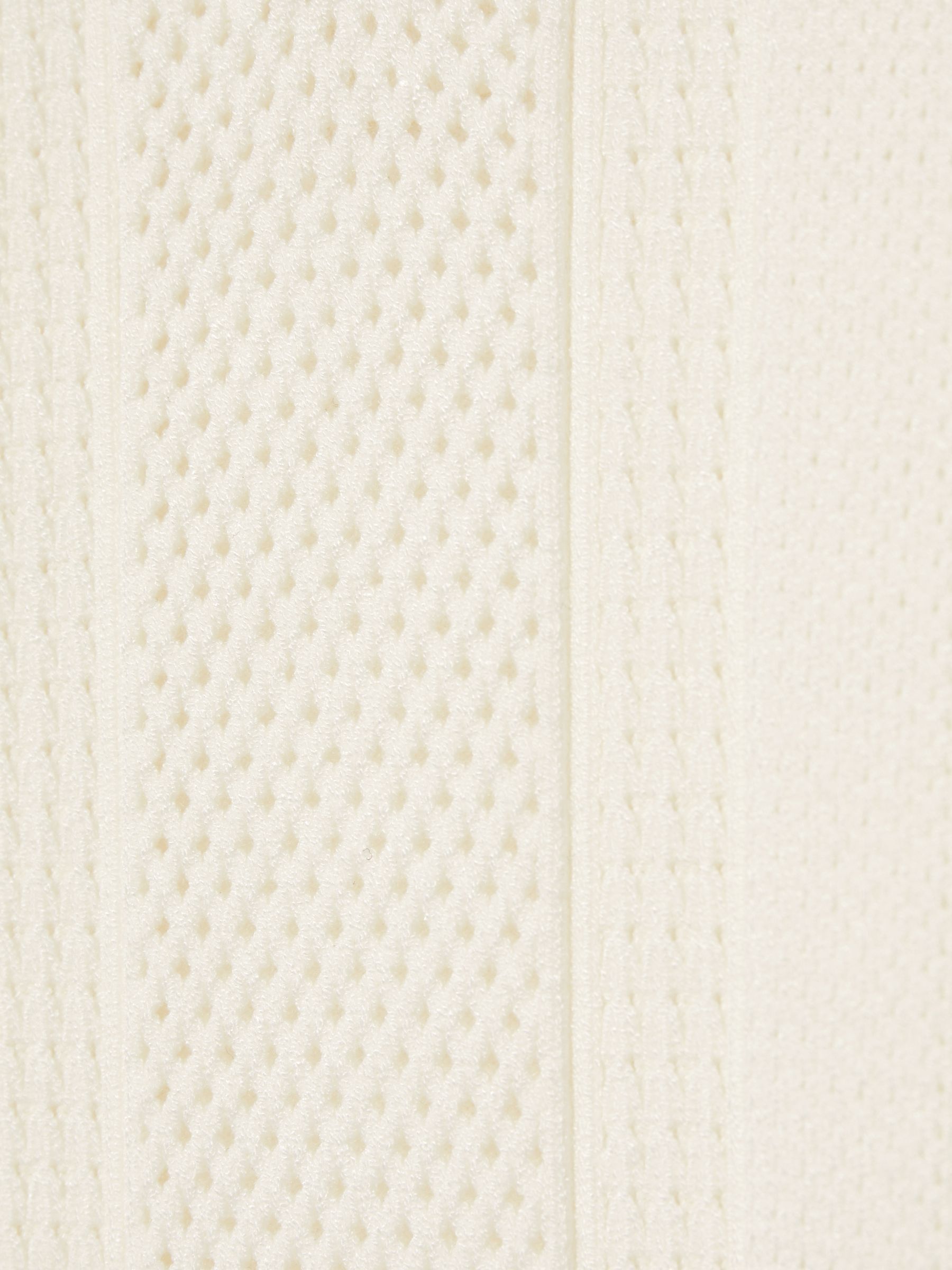 9-13 yrs Textured-Knit Half-Zip Polo Shirt in Optic White - Image 4 of 4