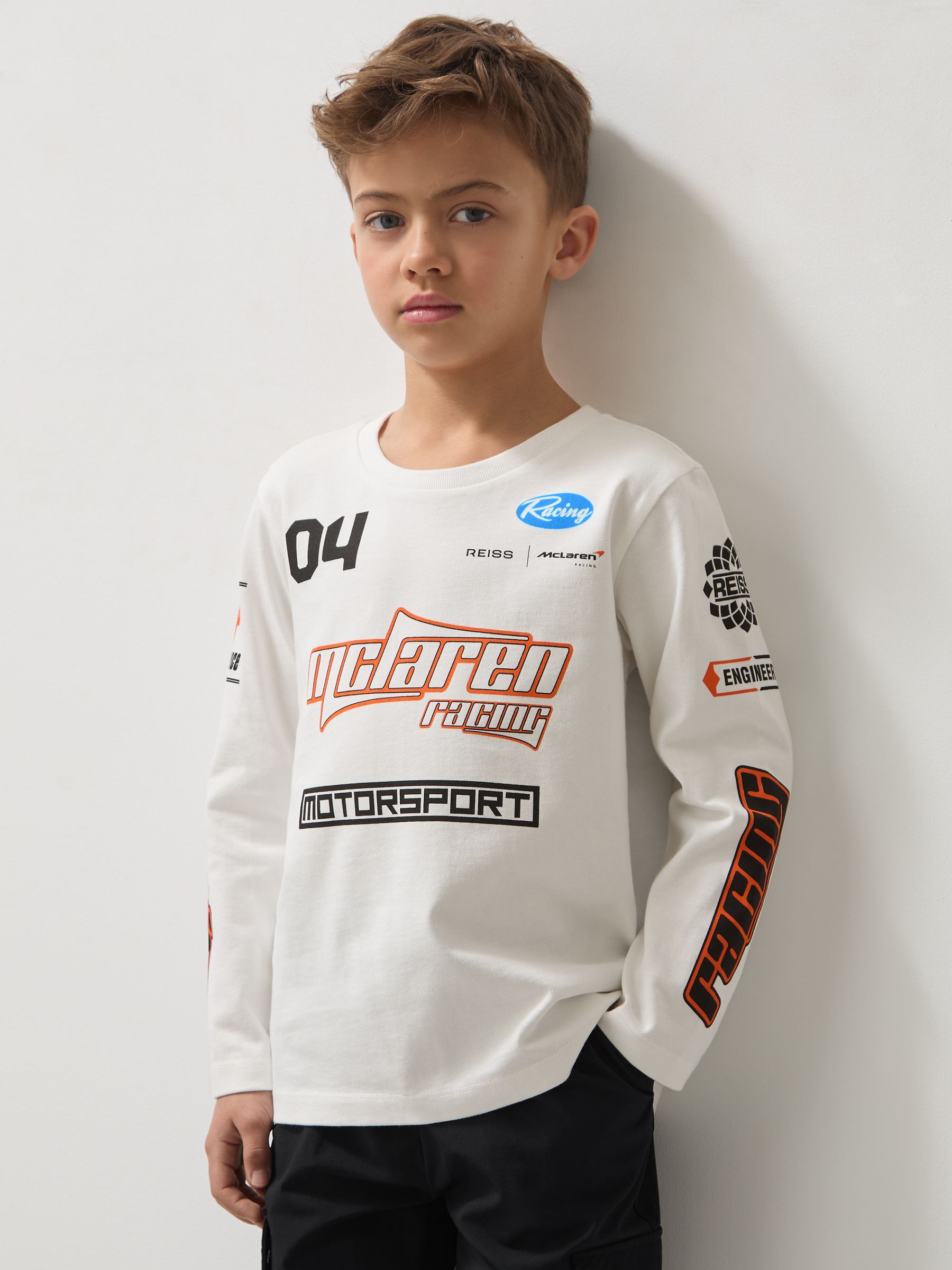 3-9 yrs McLaren F1 Team Cotton Logo T-Shirt Unisex Fit in White - Image 3 of 8