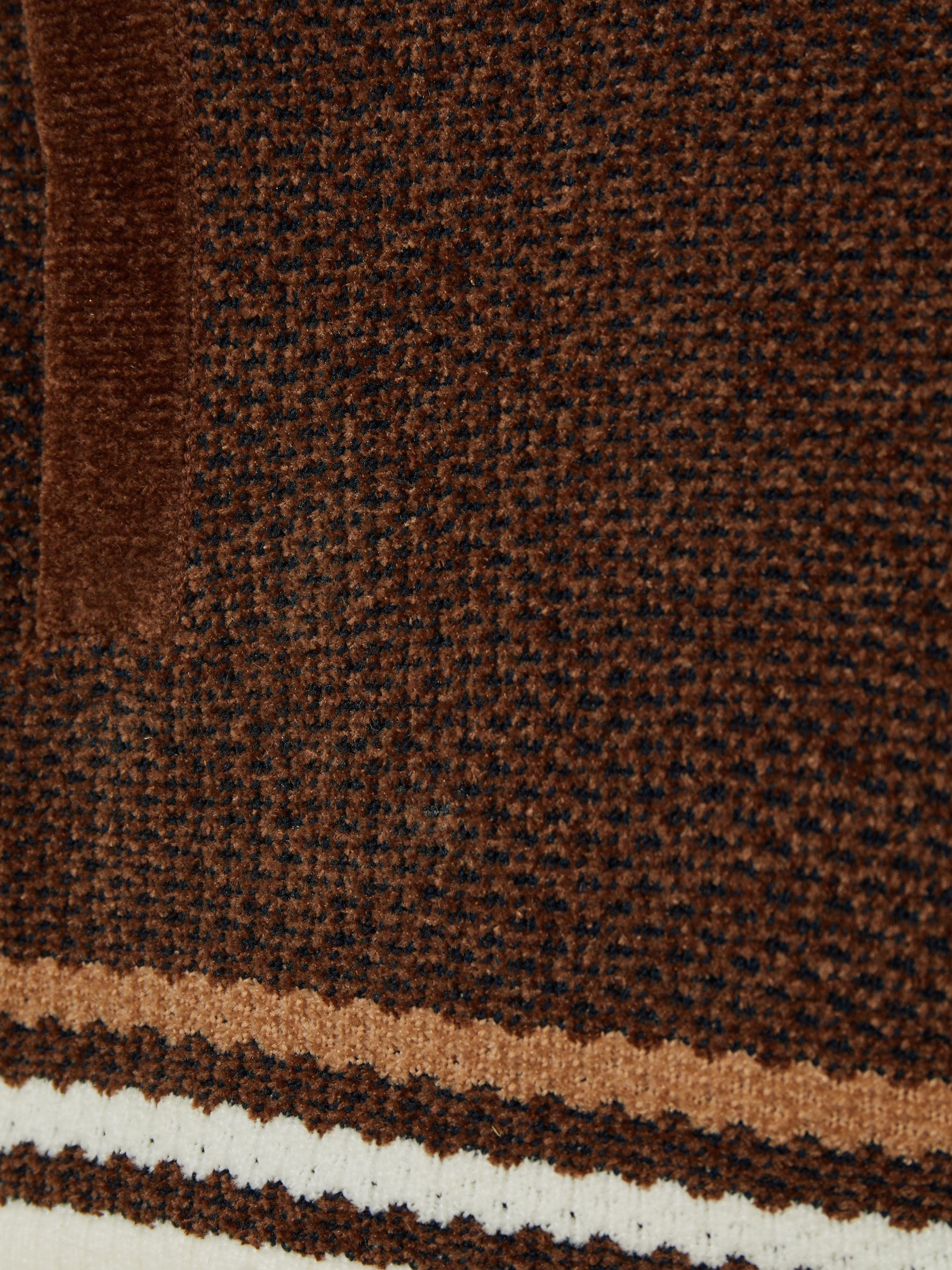 Chenille Airlines Embroidery Shorts in Brown/Taupe Brown/White - Image 4 of 4