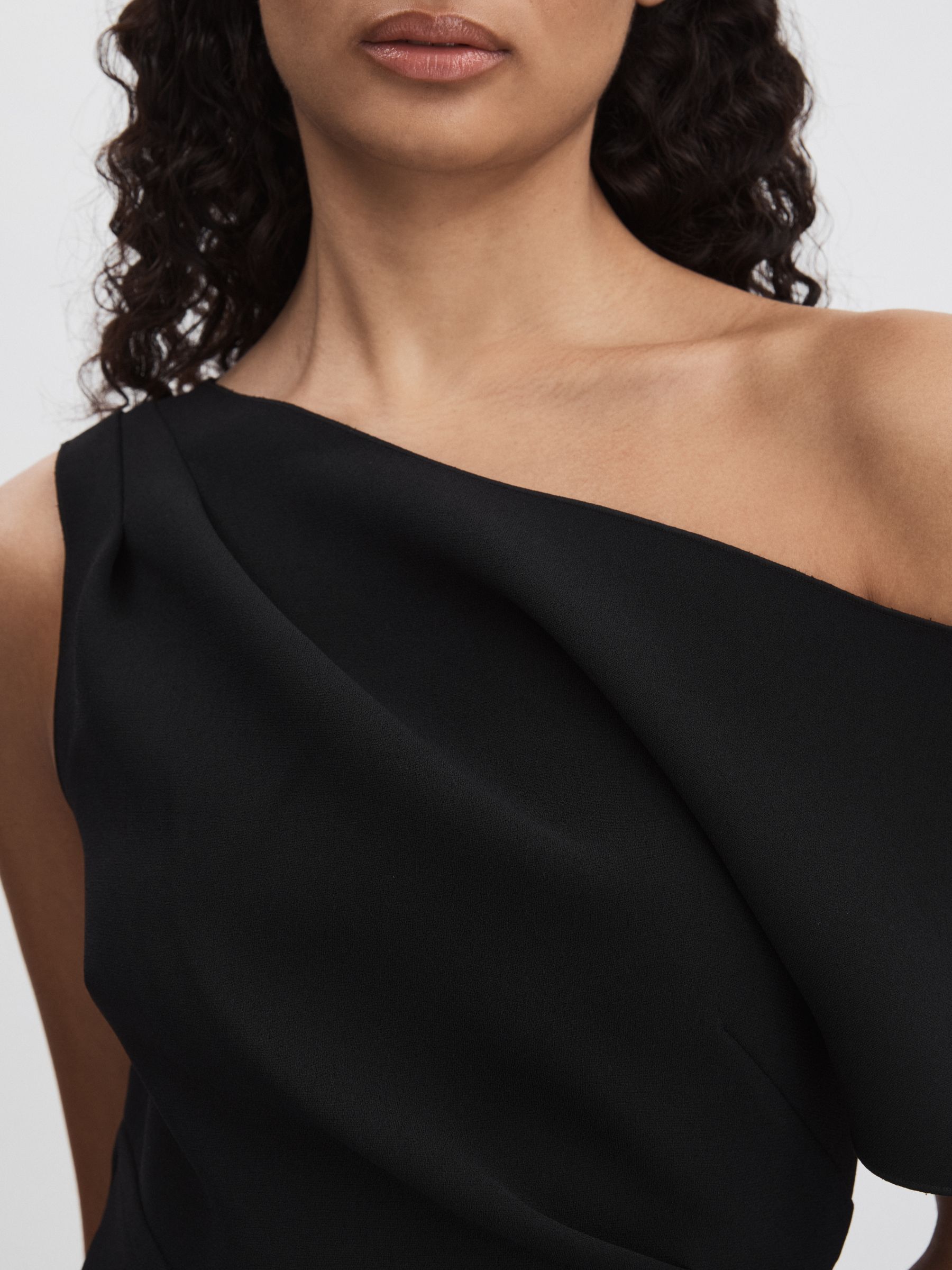 Sudden Midi Dress with Contrast Skirt in Black/Cream - Image 6 of 7