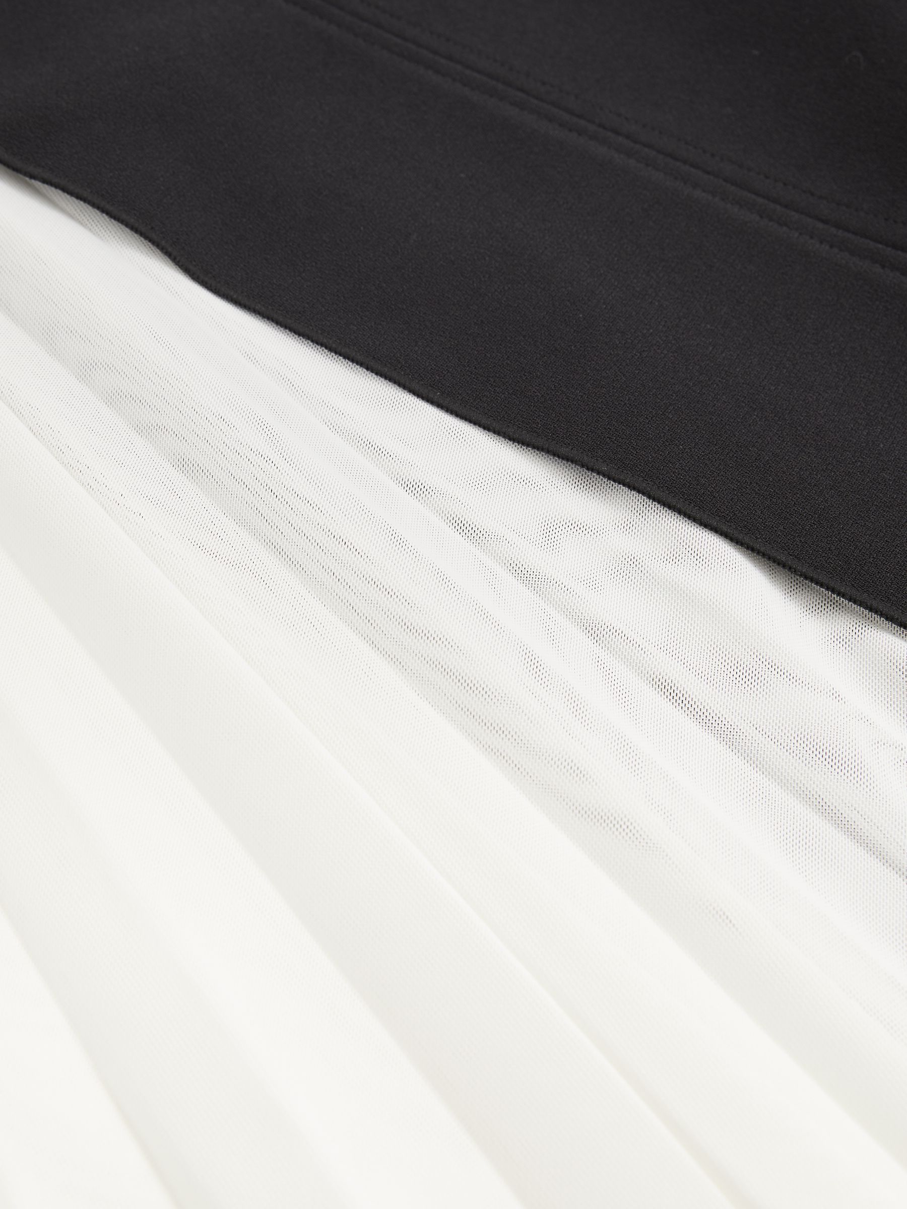 Sudden Midi Dress with Contrast Skirt in Black/Cream - Image 7 of 7