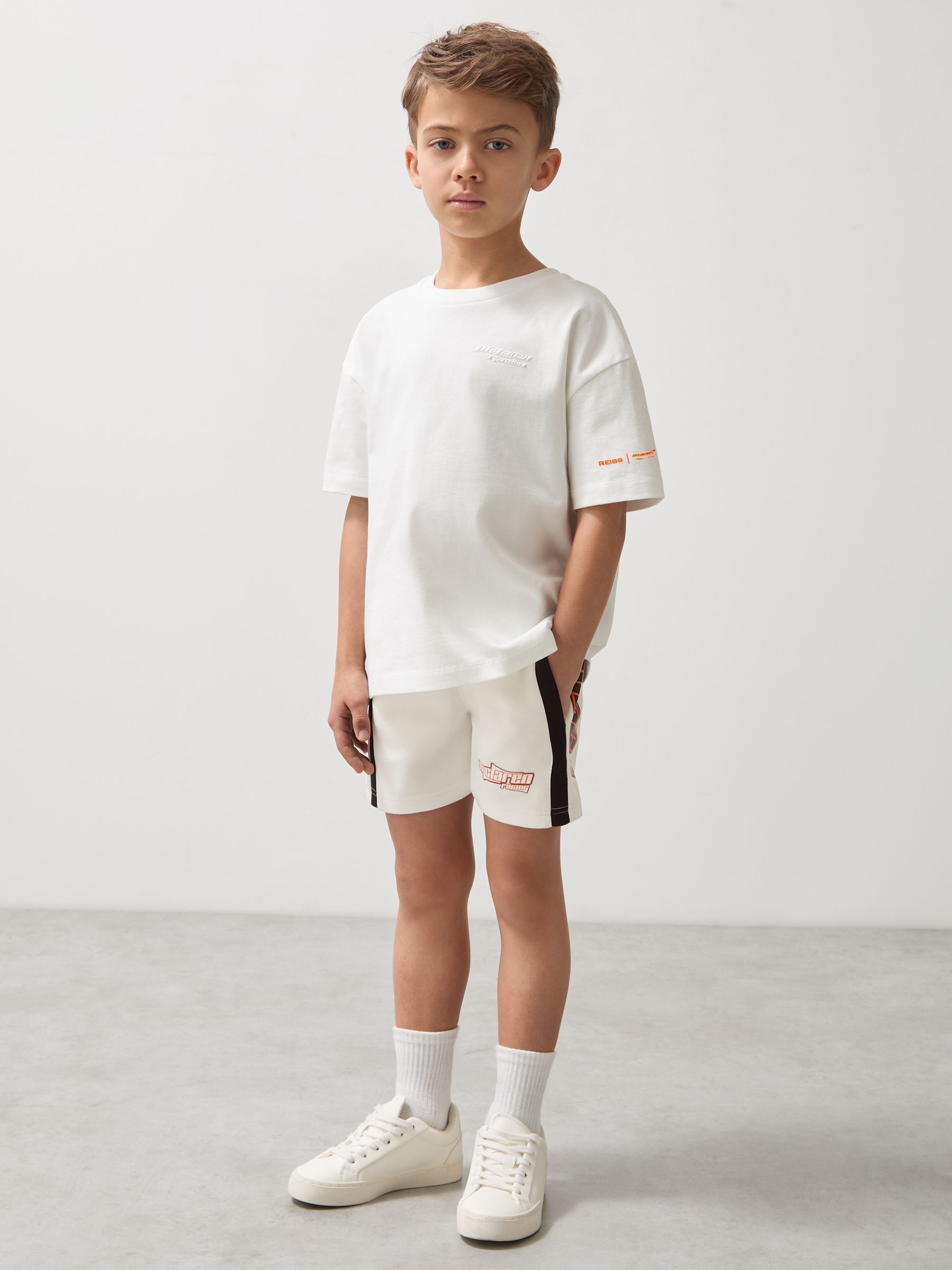9-13 yrs McLaren F1 Team Drawstring Shorts Unisex Fit in White - Image 1 of 8
