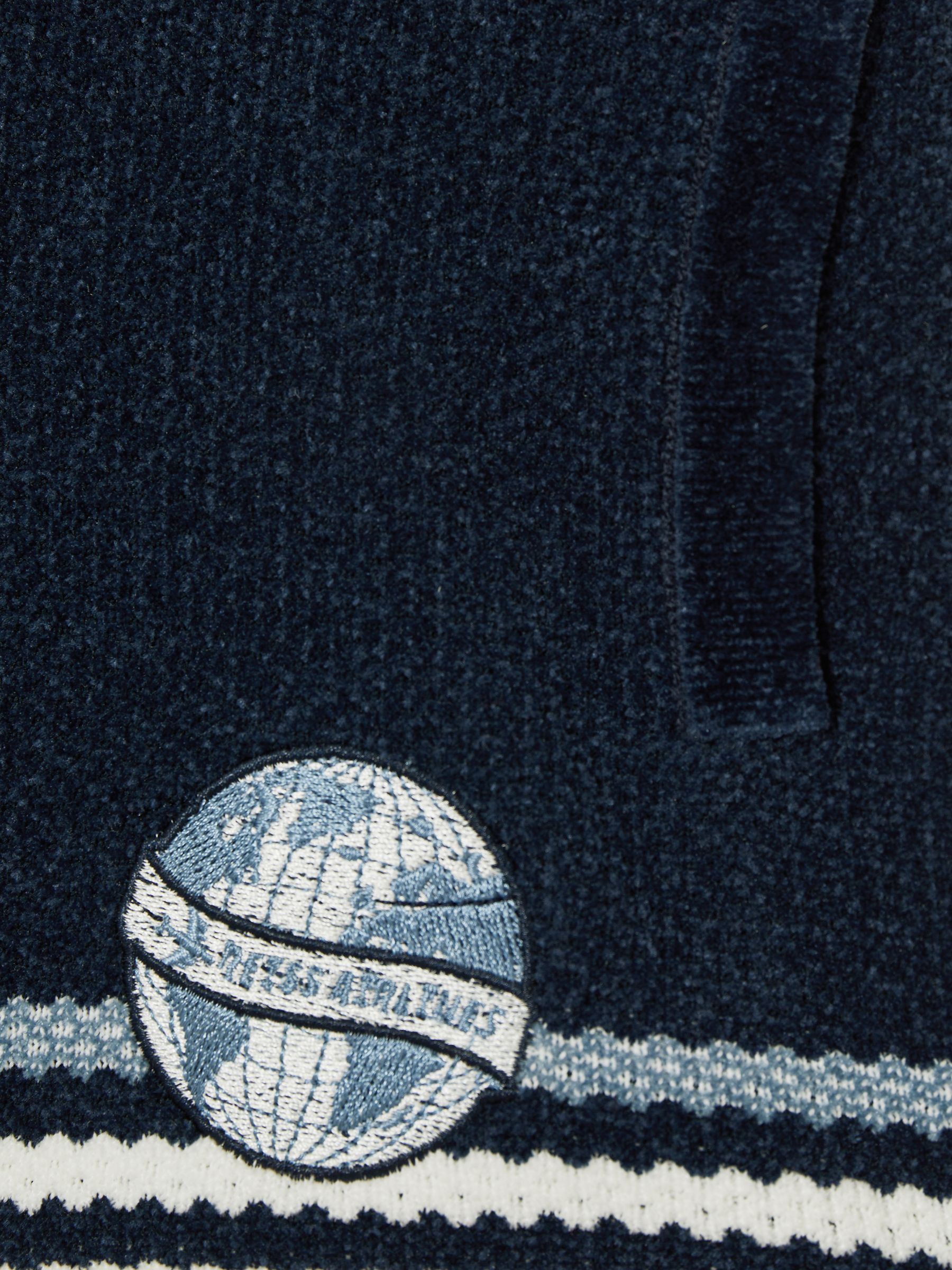 3-9 yrs Chenille Airlines Embroidery Shorts in Navy/Airforce Blue/White - Image 4 of 4