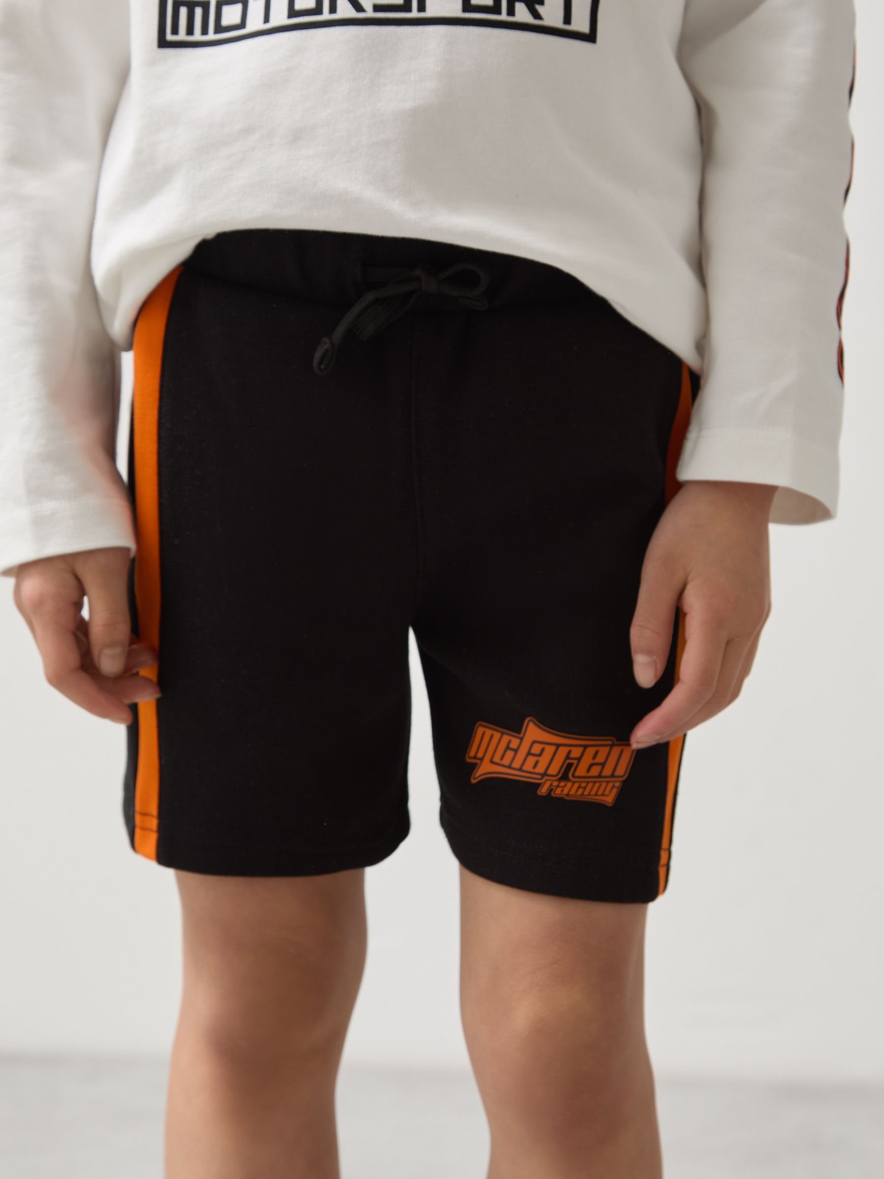 9-13 yrs McLaren F1 Team Drawstring Shorts Unisex Fit in Black/Orange - Image 4 of 8