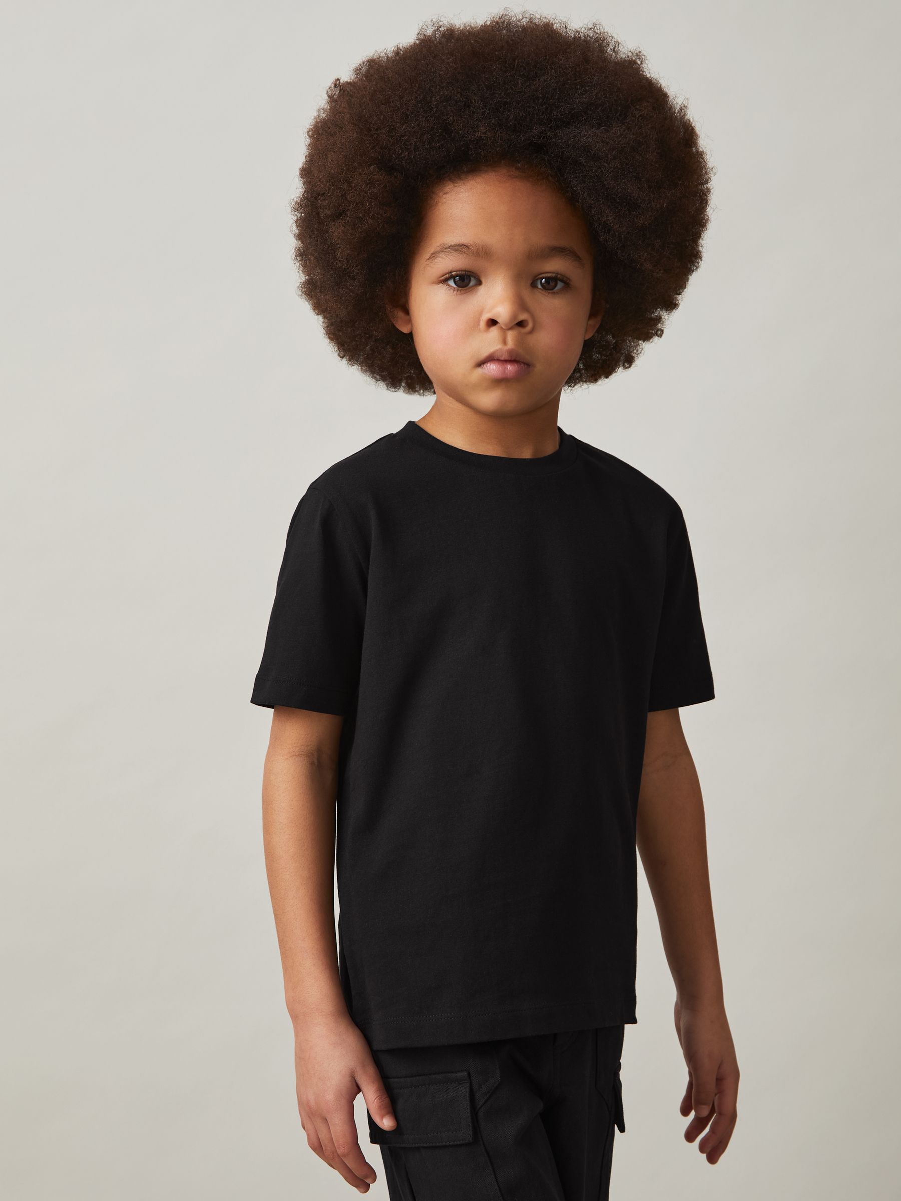 Crew-Neck T-Shirt in Black - Image 3 of 4