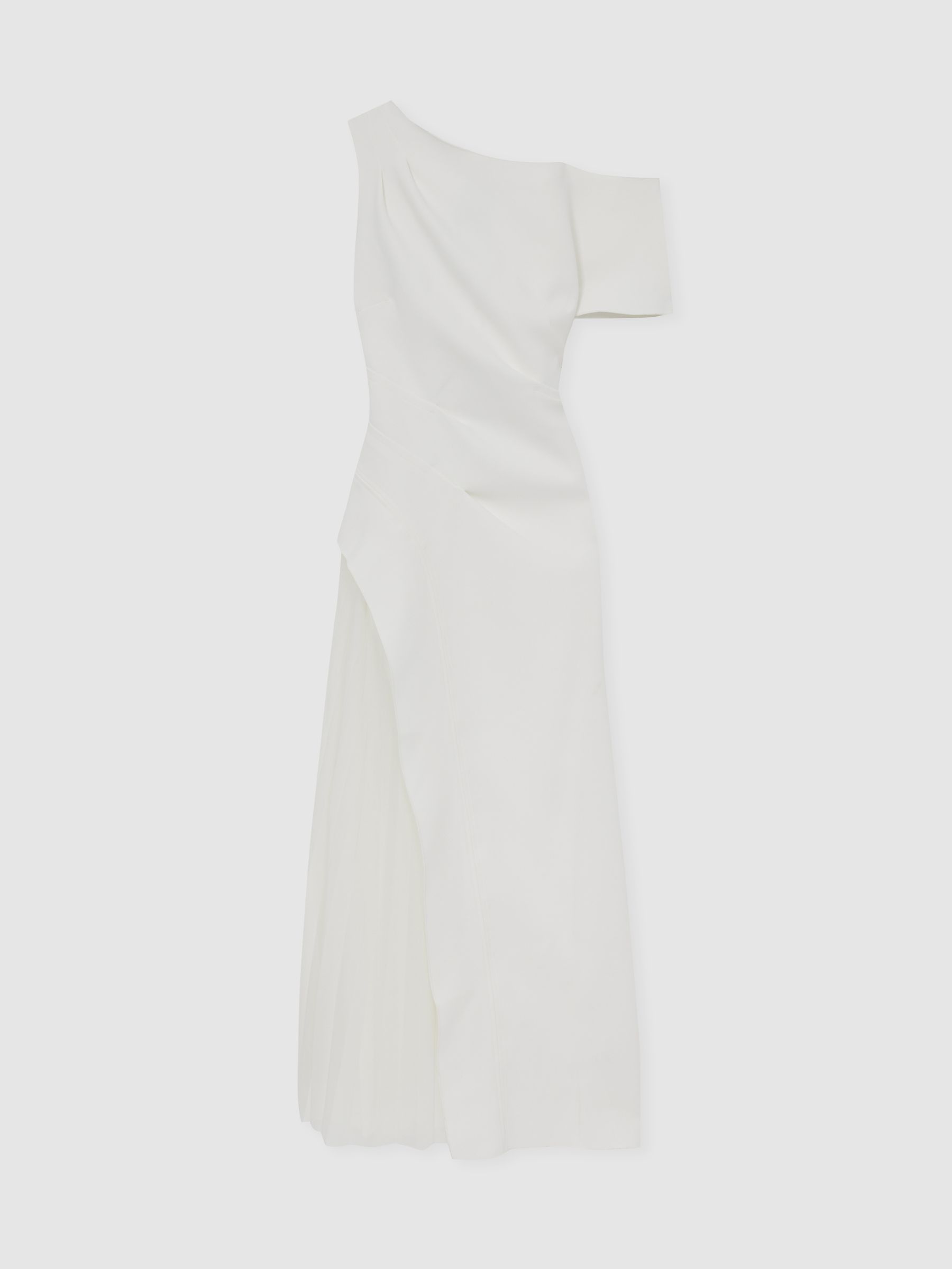 Sudden Midi Dress with Contrast Skirt in Cream - Image 2 of 7
