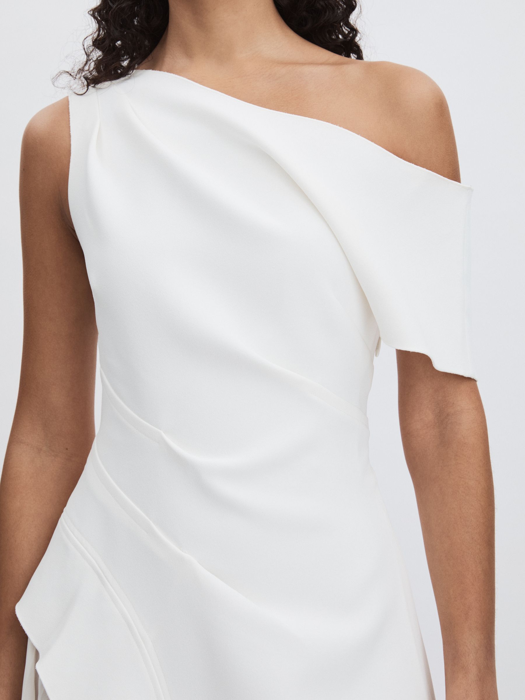 Sudden Midi Dress with Contrast Skirt in Cream - Image 5 of 7