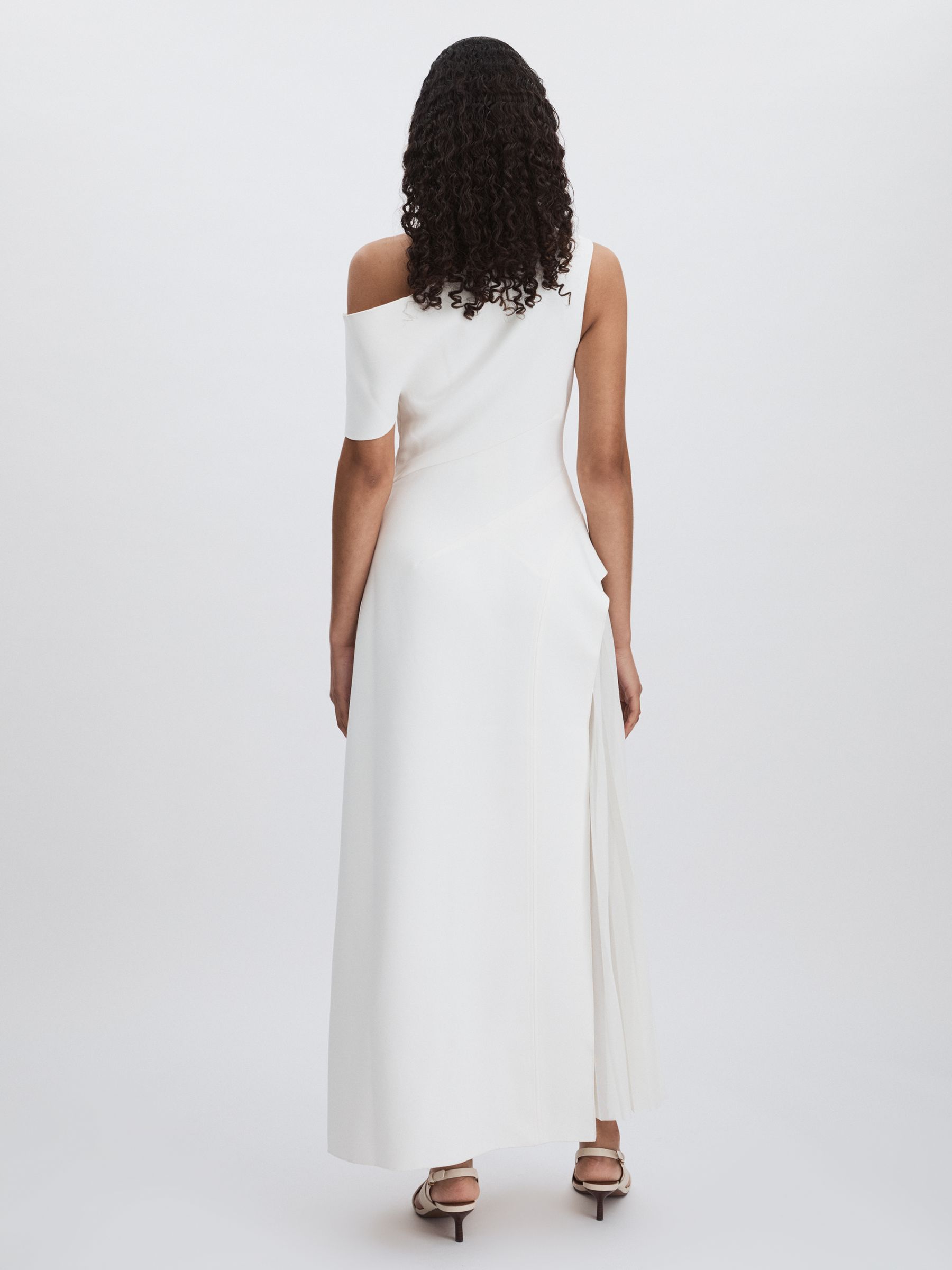 Sudden Midi Dress with Contrast Skirt in Cream - Image 6 of 7