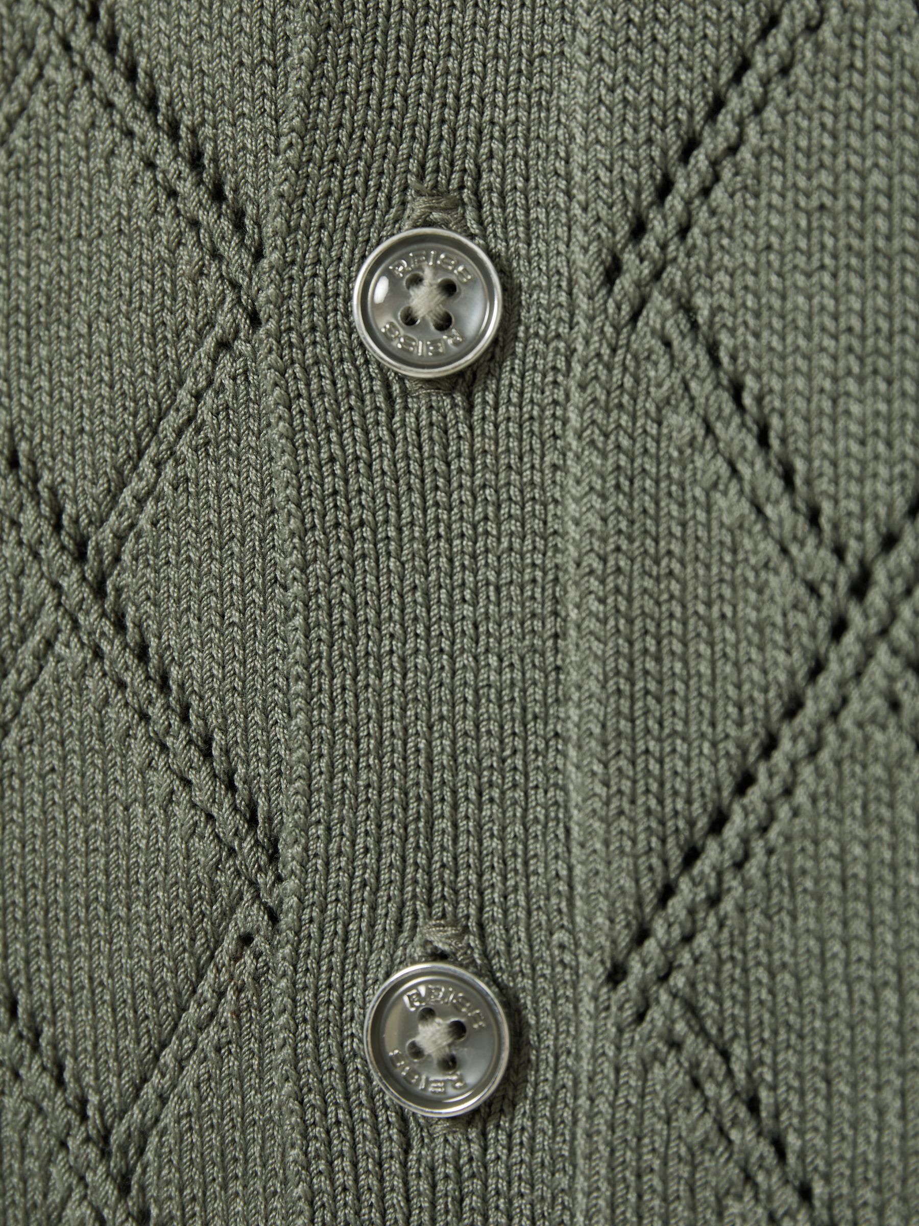 3-9 yrs Cotton Blend Diamond Knit Shirt in Dark Sage - Image 4 of 4