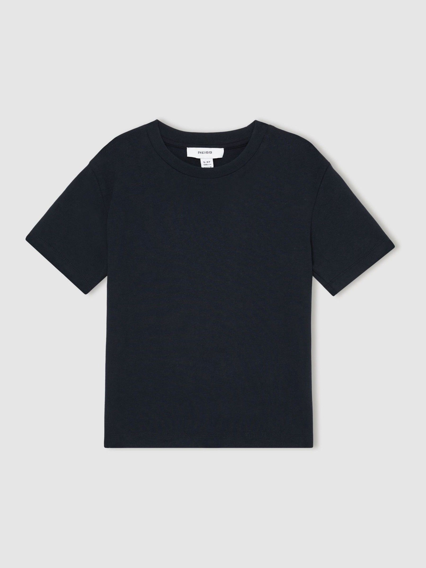 3-9 yrs Cotton Crew-Neck T-Shirt in Navy - Image 2 of 4