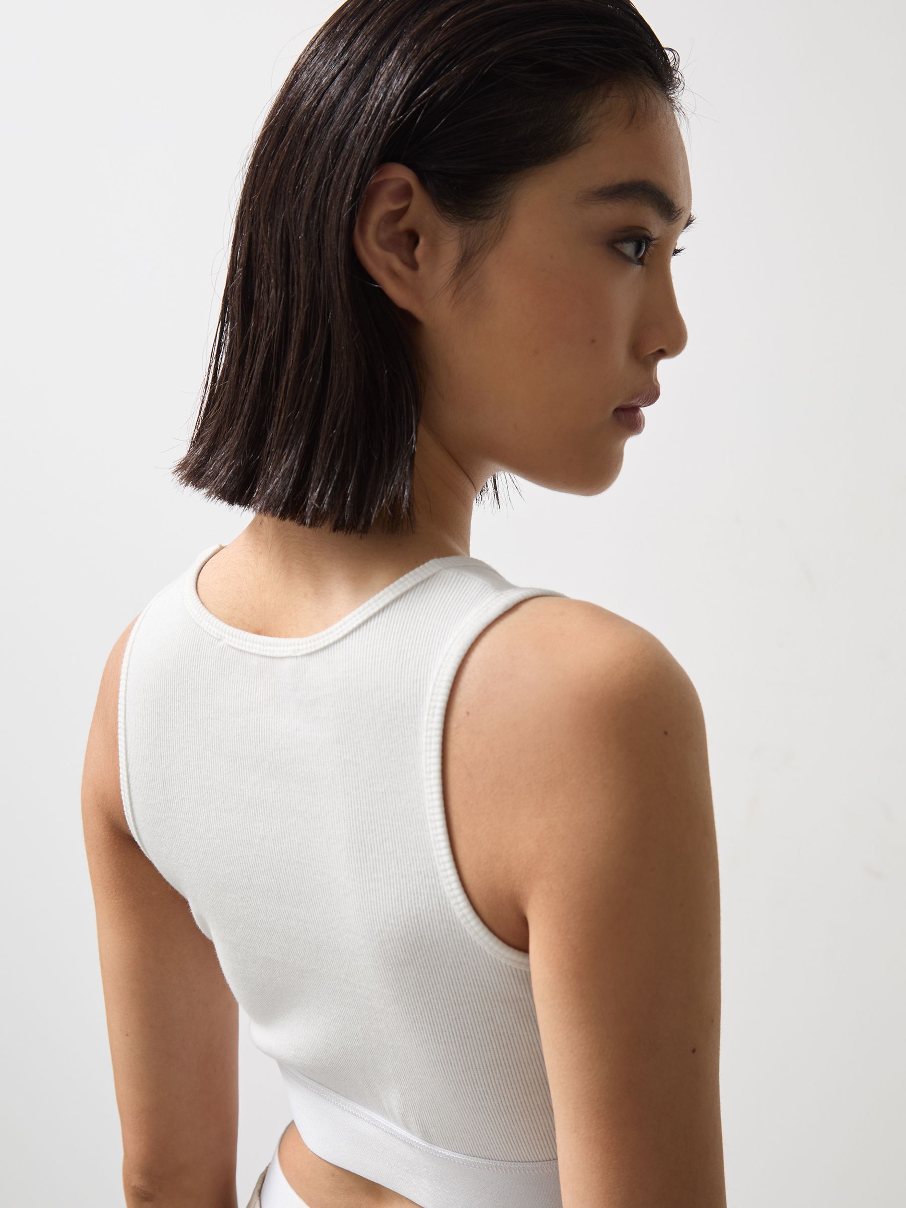 McLaren F1 Team Ribbed Cropped Vest in White - Image 4 of 6
