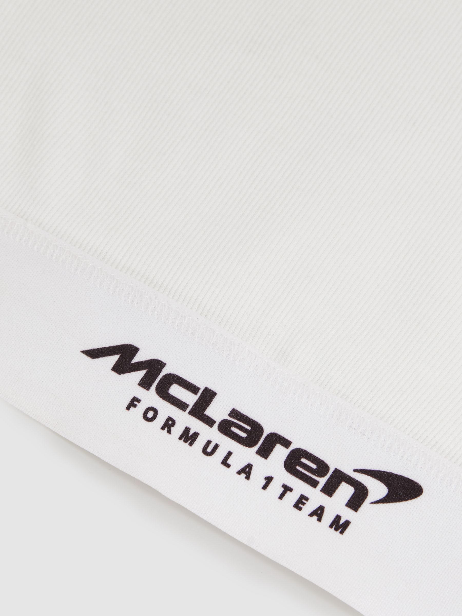 McLaren F1 Team Ribbed Cropped Vest in White - Image 6 of 6