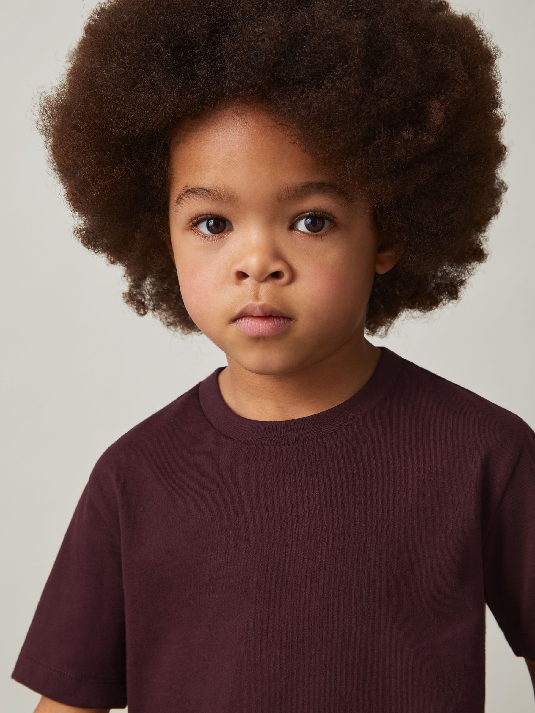 Crew-Neck T-Shirt in Bordeaux - Image 3 of 4