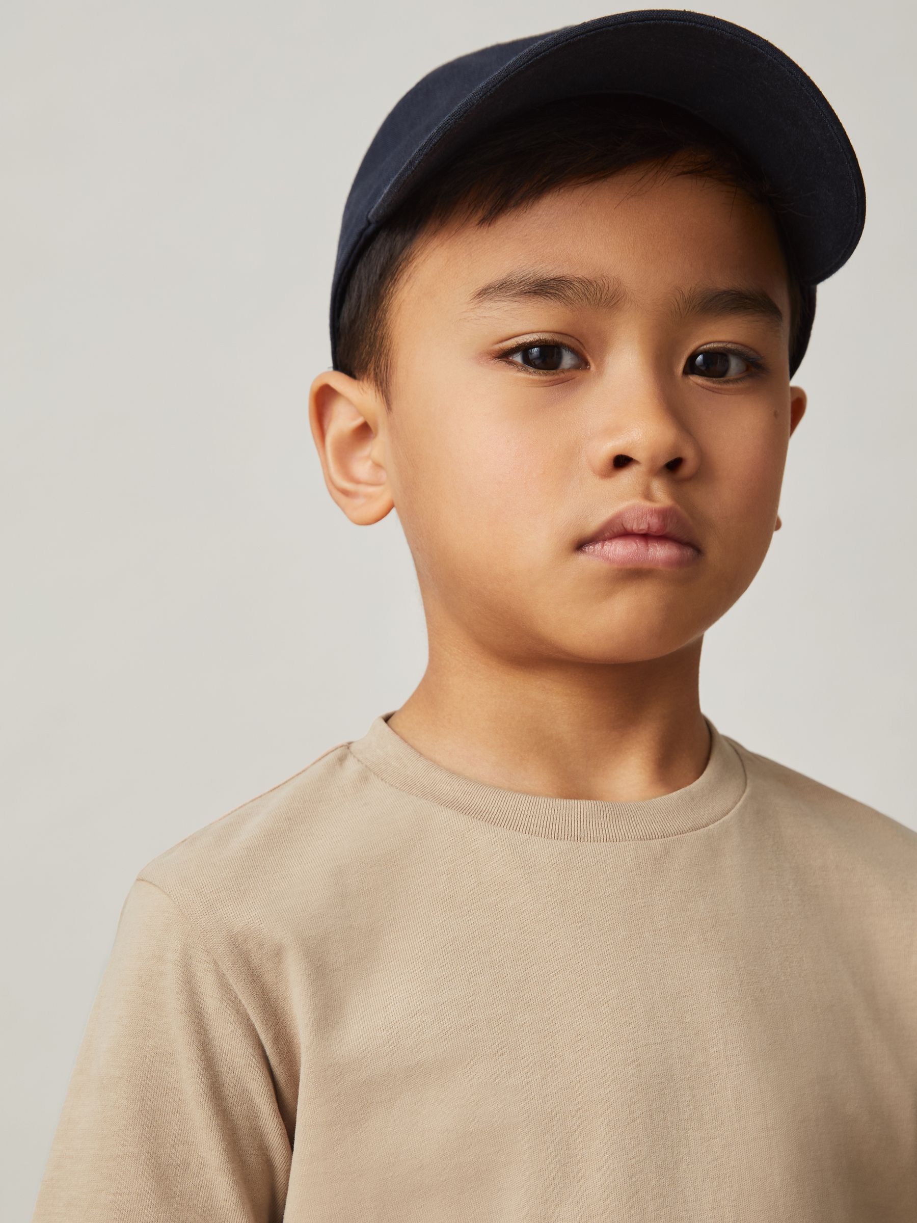 9-13 yrs Cotton Crew-Neck T-Shirt in Stone - Image 1 of 4 9-13 yrs Cotton Crew-Neck T-Shirt in Stone - Image 1 of 4