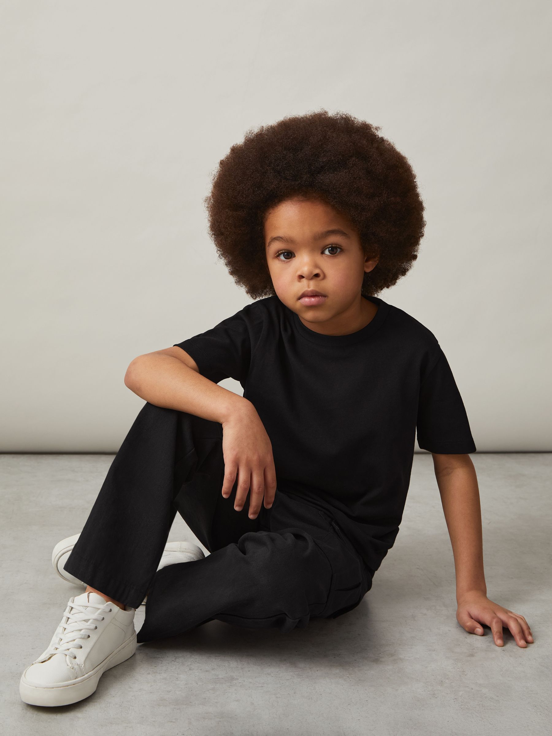 Crew Neck T-Shirt in Black - Image 1 of 4