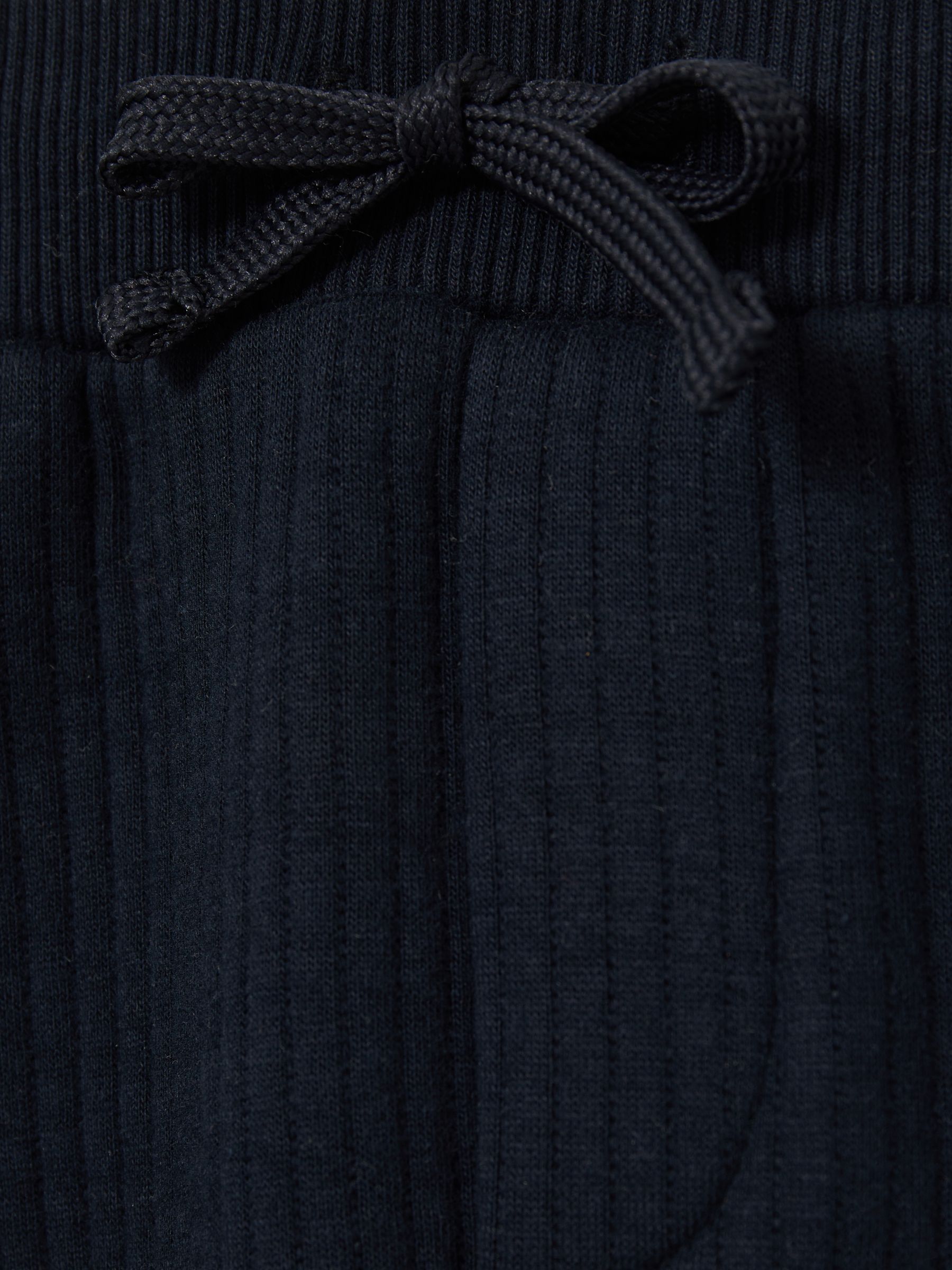 13-14 yrs Cotton-Blend Ribbed Drawstring Joggers in Navy - Image 4 of 4