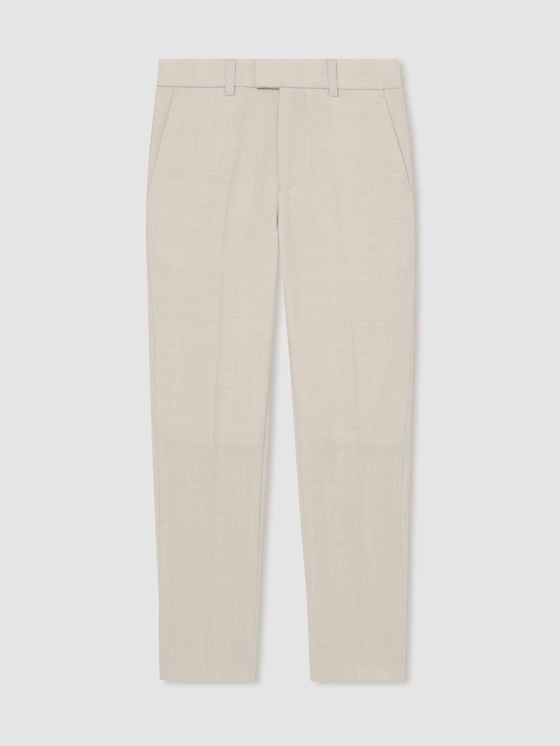 13-14 yrs Slim-Fit Trousers With Wool in Stone - Image 1 of 4