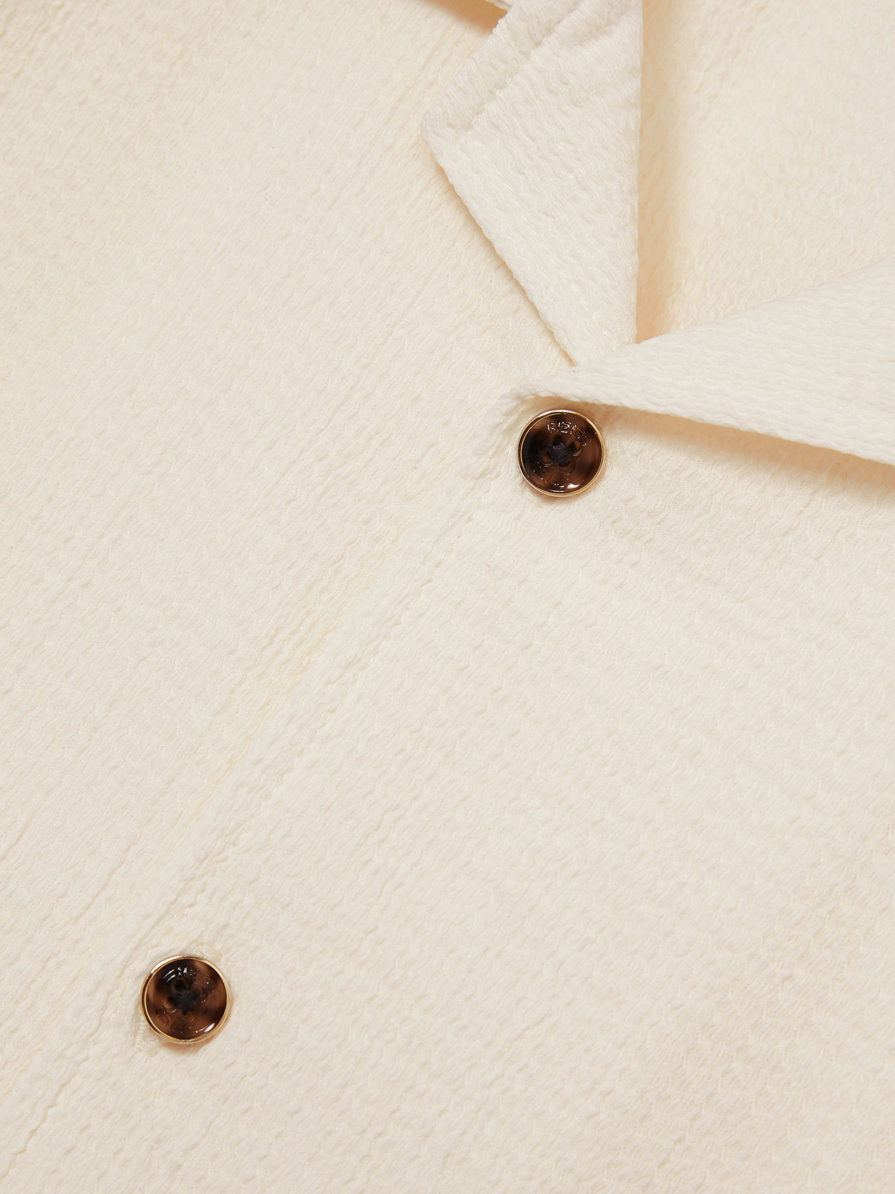 9-13 yrs Textured Cuban Collar Shirt in Off White - Image 4 of 4
