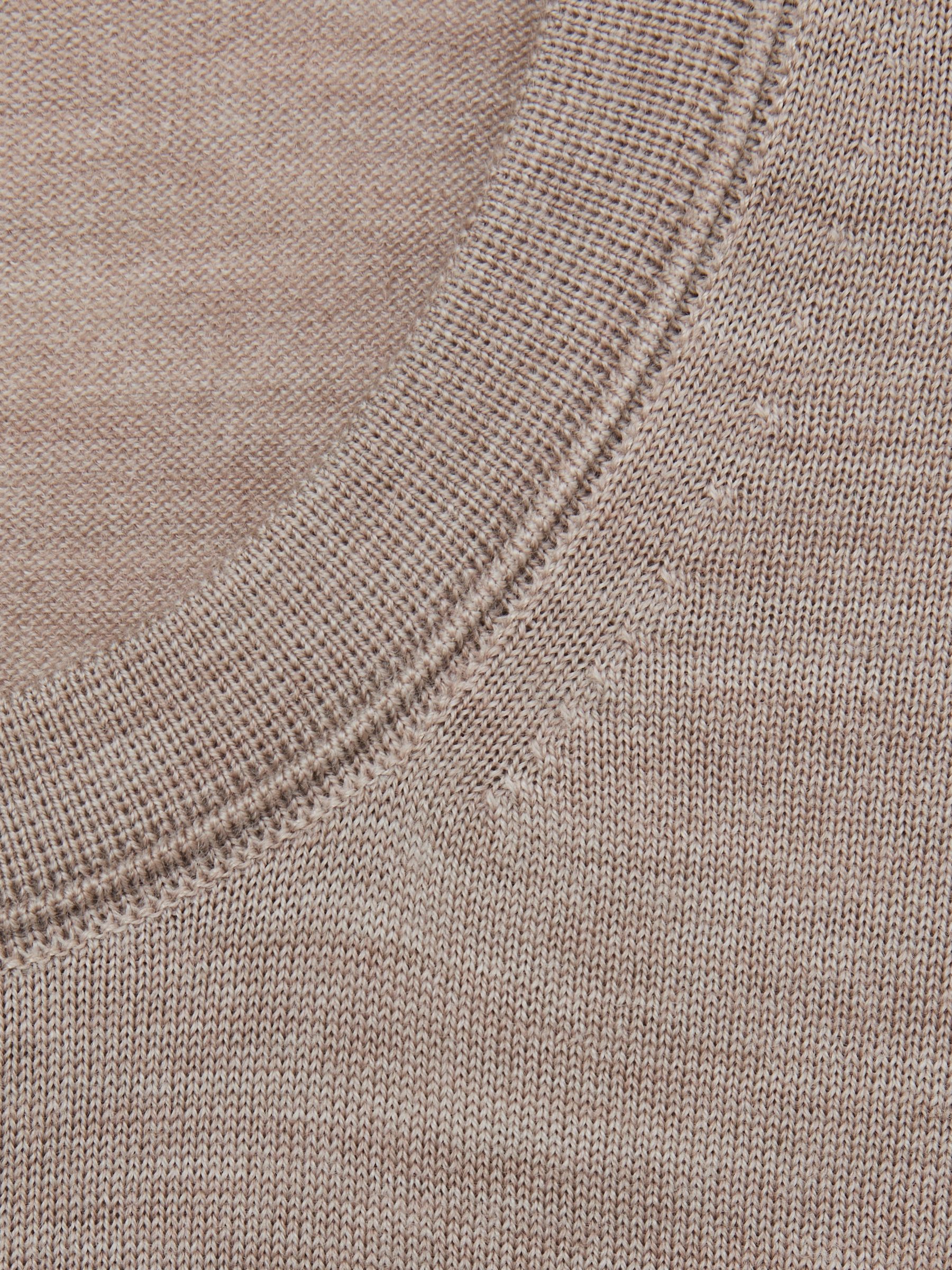 Merino Wool Crew Neck Jumper in Wheat Melange - Image 5 of 5