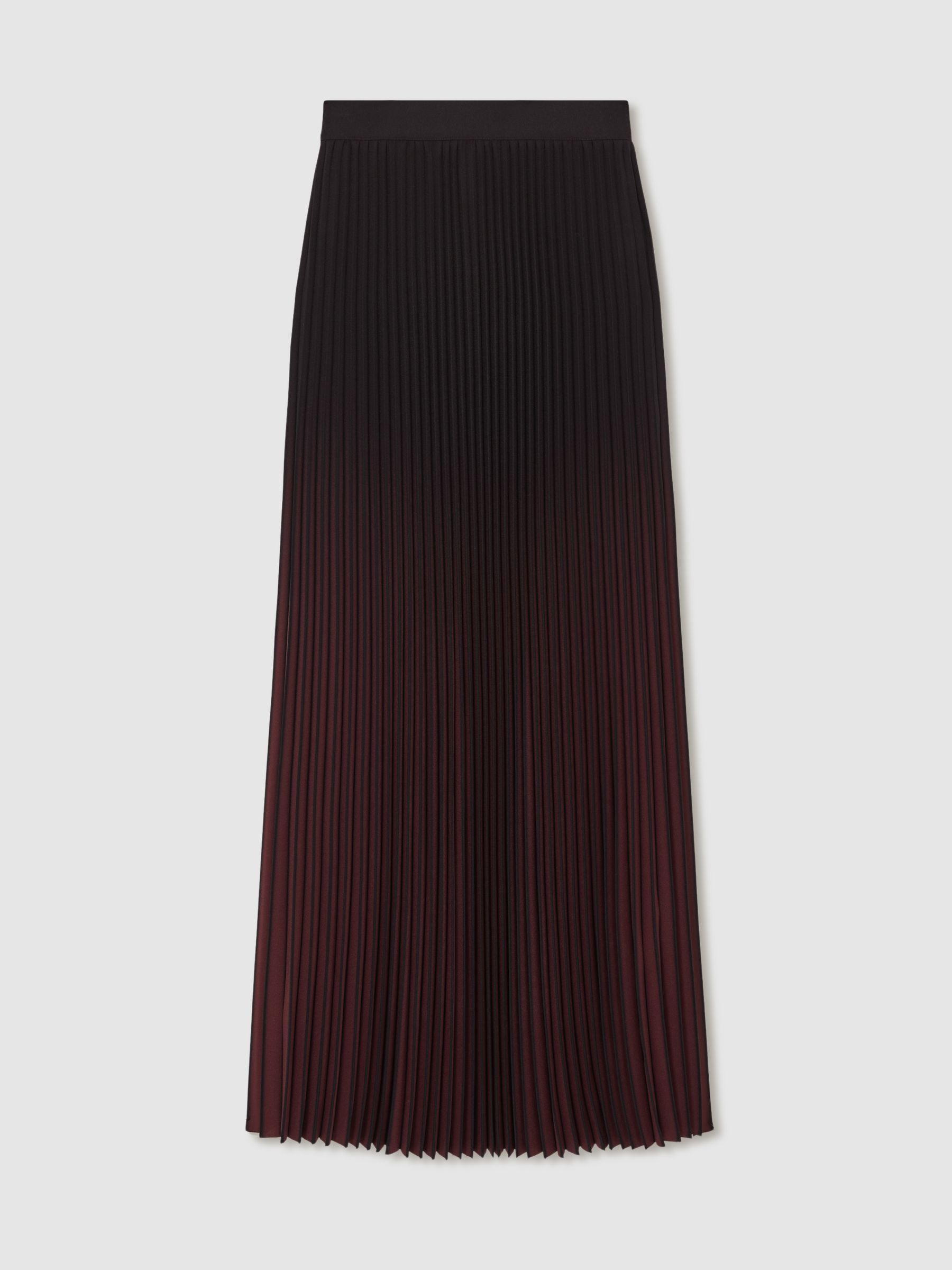 Petite Ombré Pleated Midi Skirt in Black/Pink - Image 2 of 6