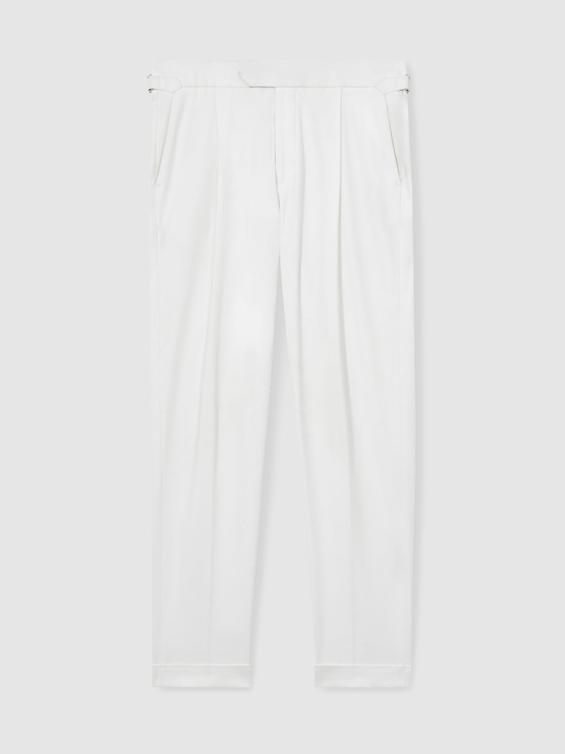 Cotton-Blend Tapered Trousers in White - Image 2 of 7