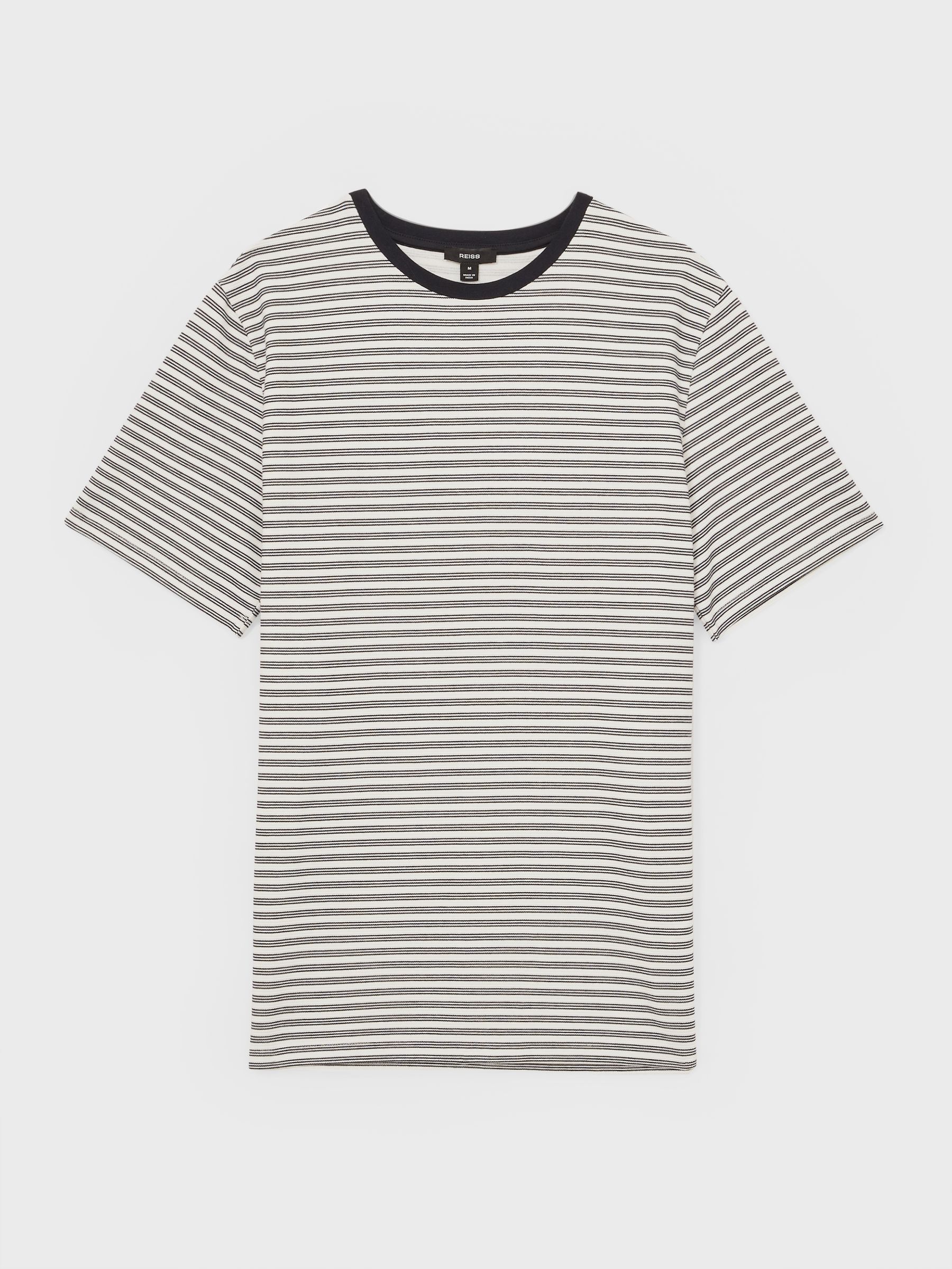 Heavyweight Striped T-Shirt in White/Navy - Image 2 of 6