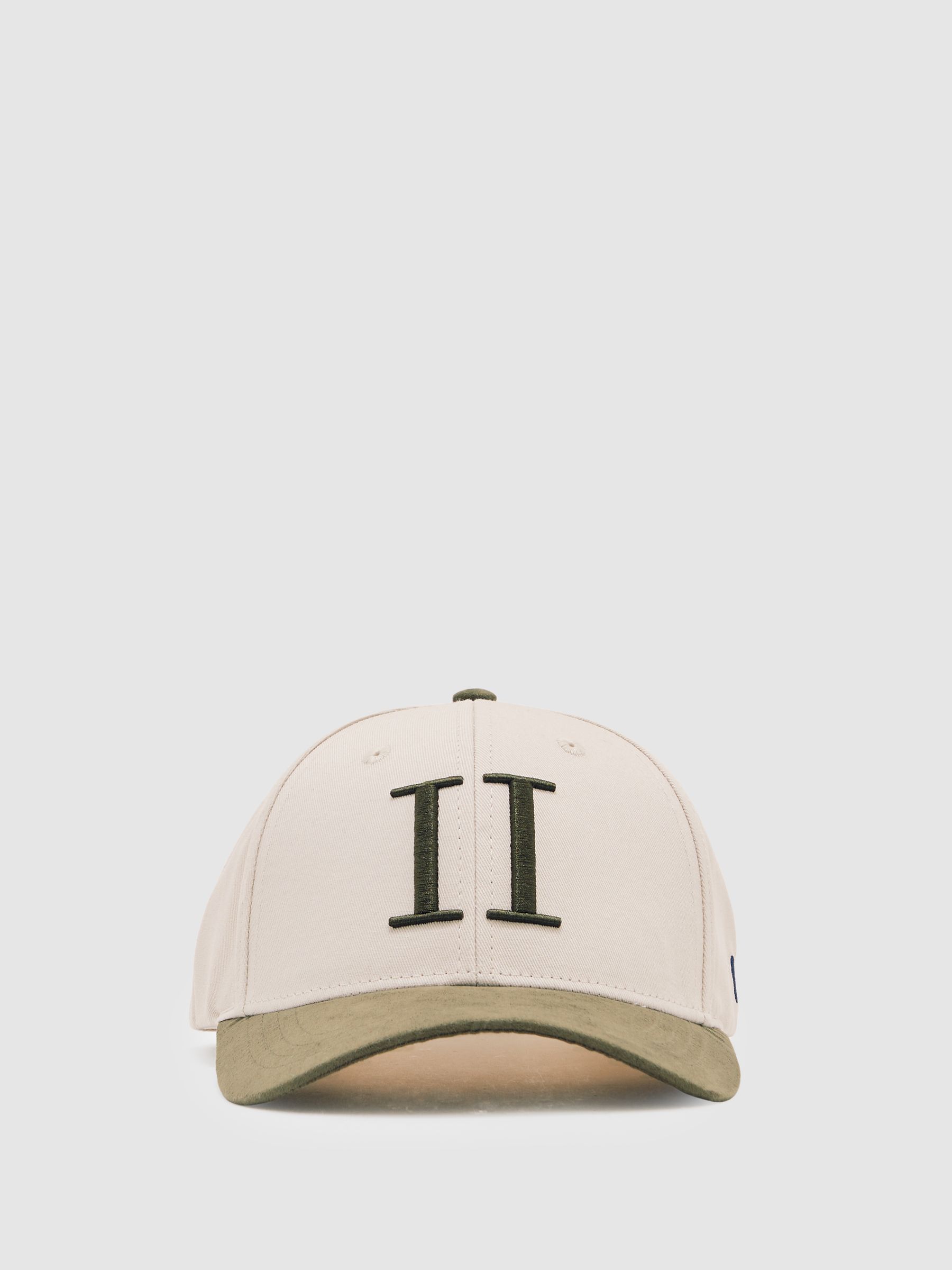 Les Deux Contrast Logo-Embroidery Hat in Sand/Green - Image 1 of 5