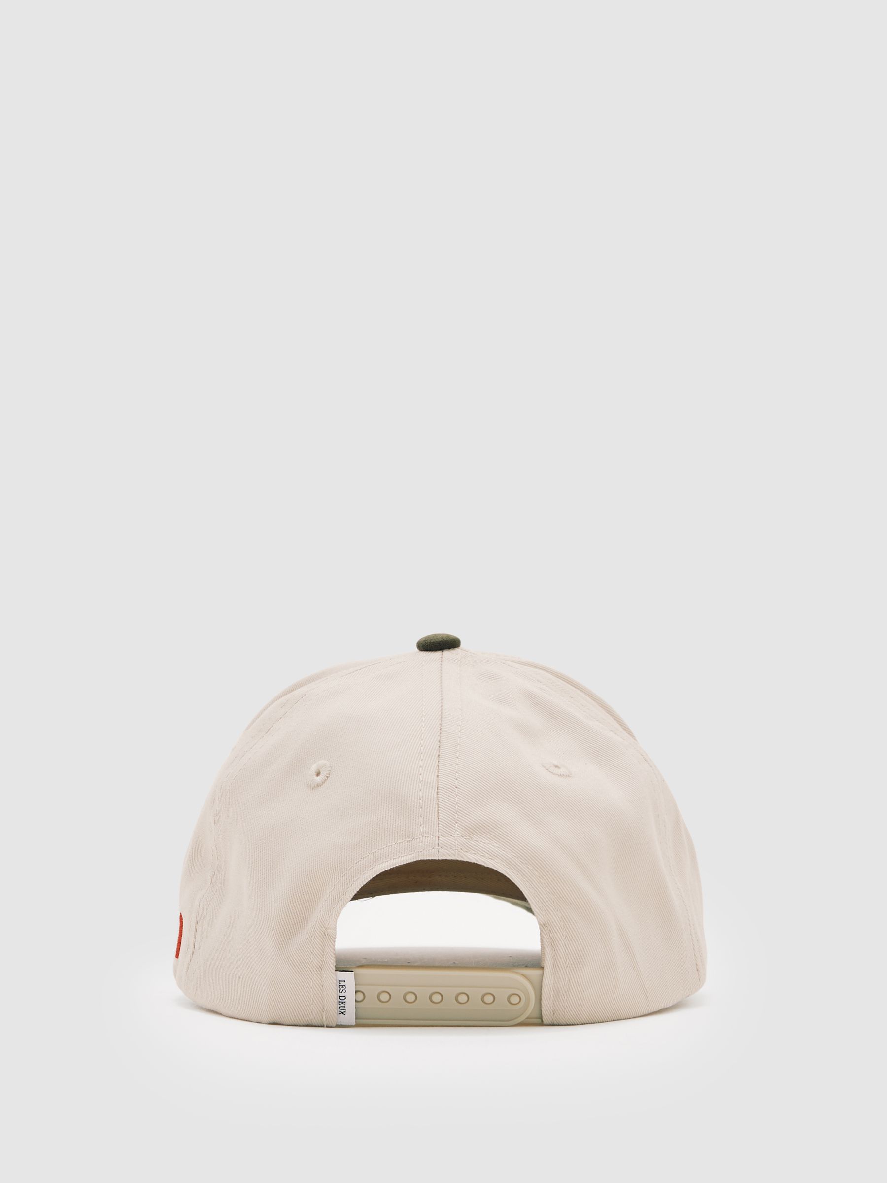 Les Deux Contrast Logo-Embroidery Hat in Sand/Green - Image 4 of 5