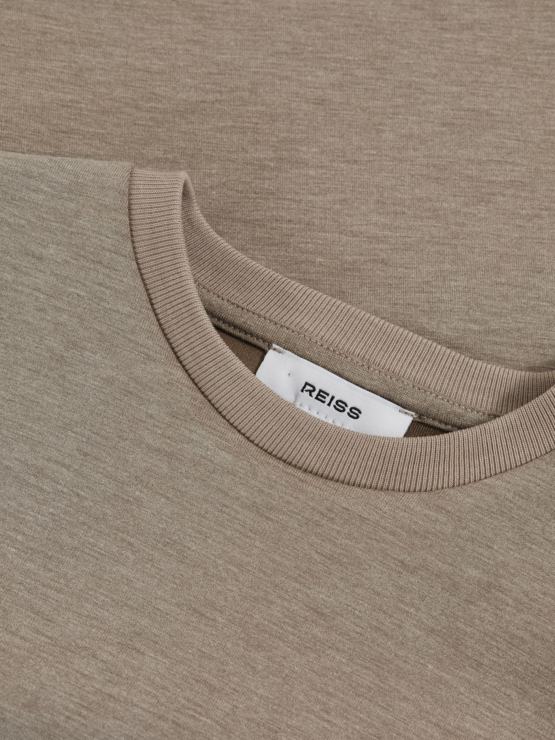 3-9 yrs Interlock-Jersey Crew-Neck T-Shirt in Taupe Brown - Image 4 of 4