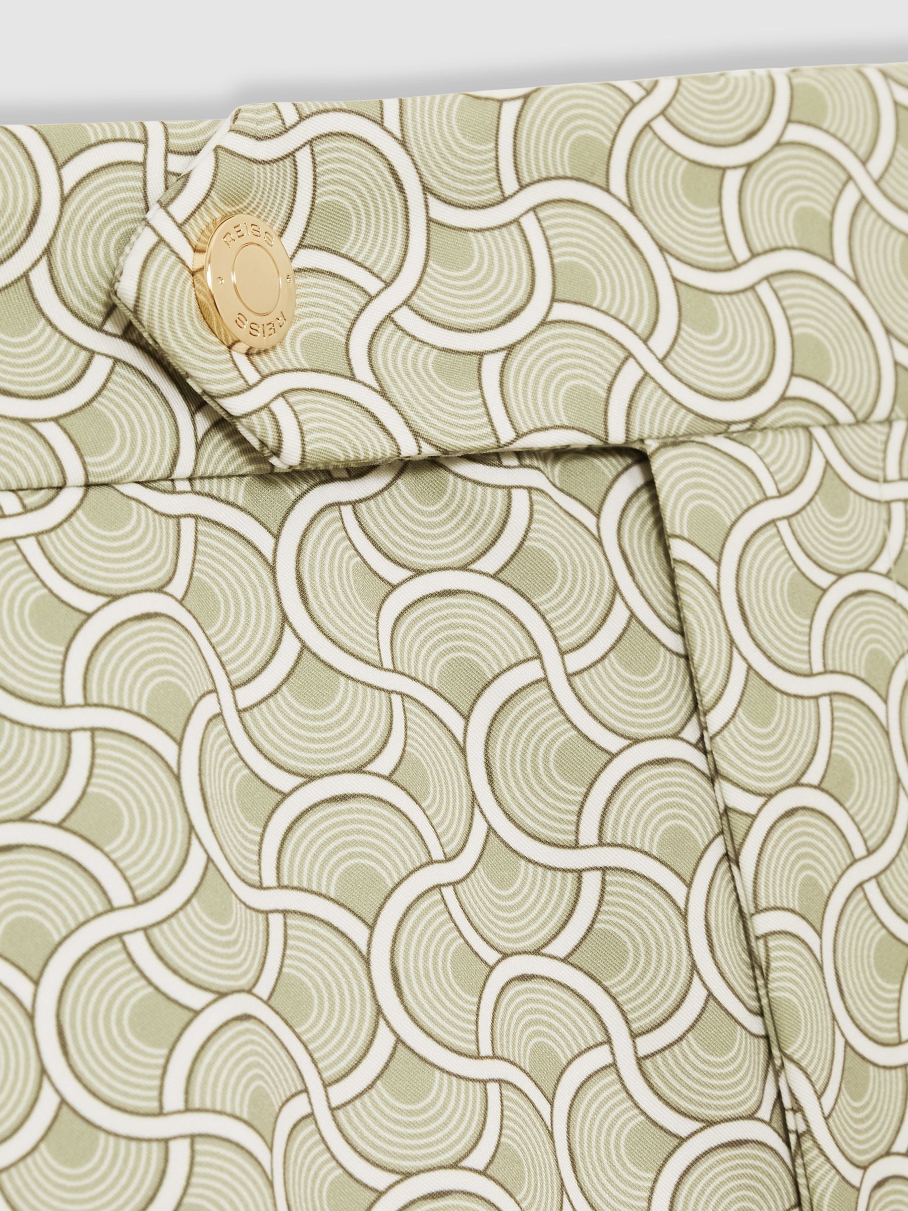 Geometric Print Swim Shorts in Pistachio Green - Image 5 of 5