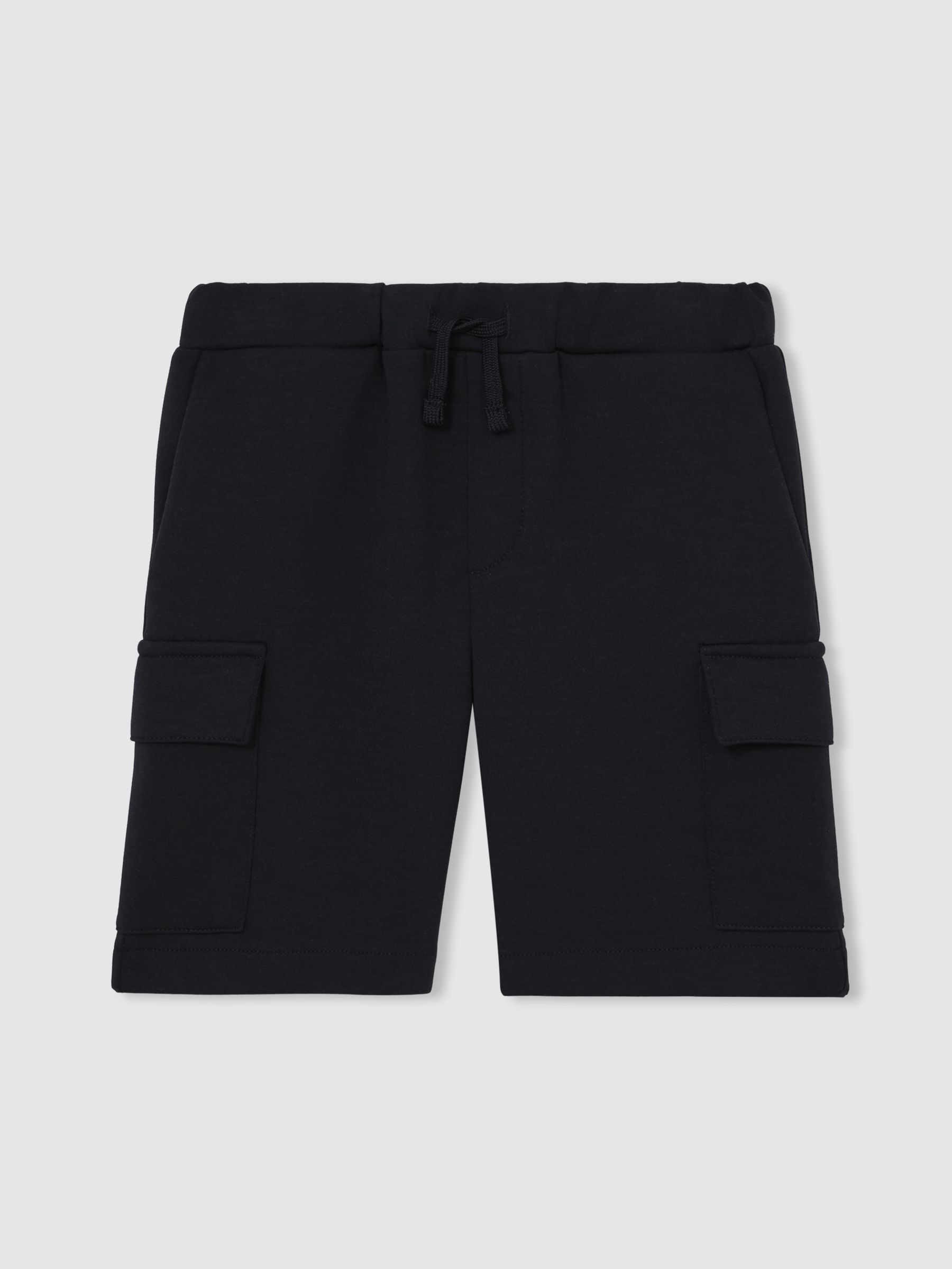 9-13 yrs Interlock-Jersey Cargo Shorts in Navy - Image 2 of 4