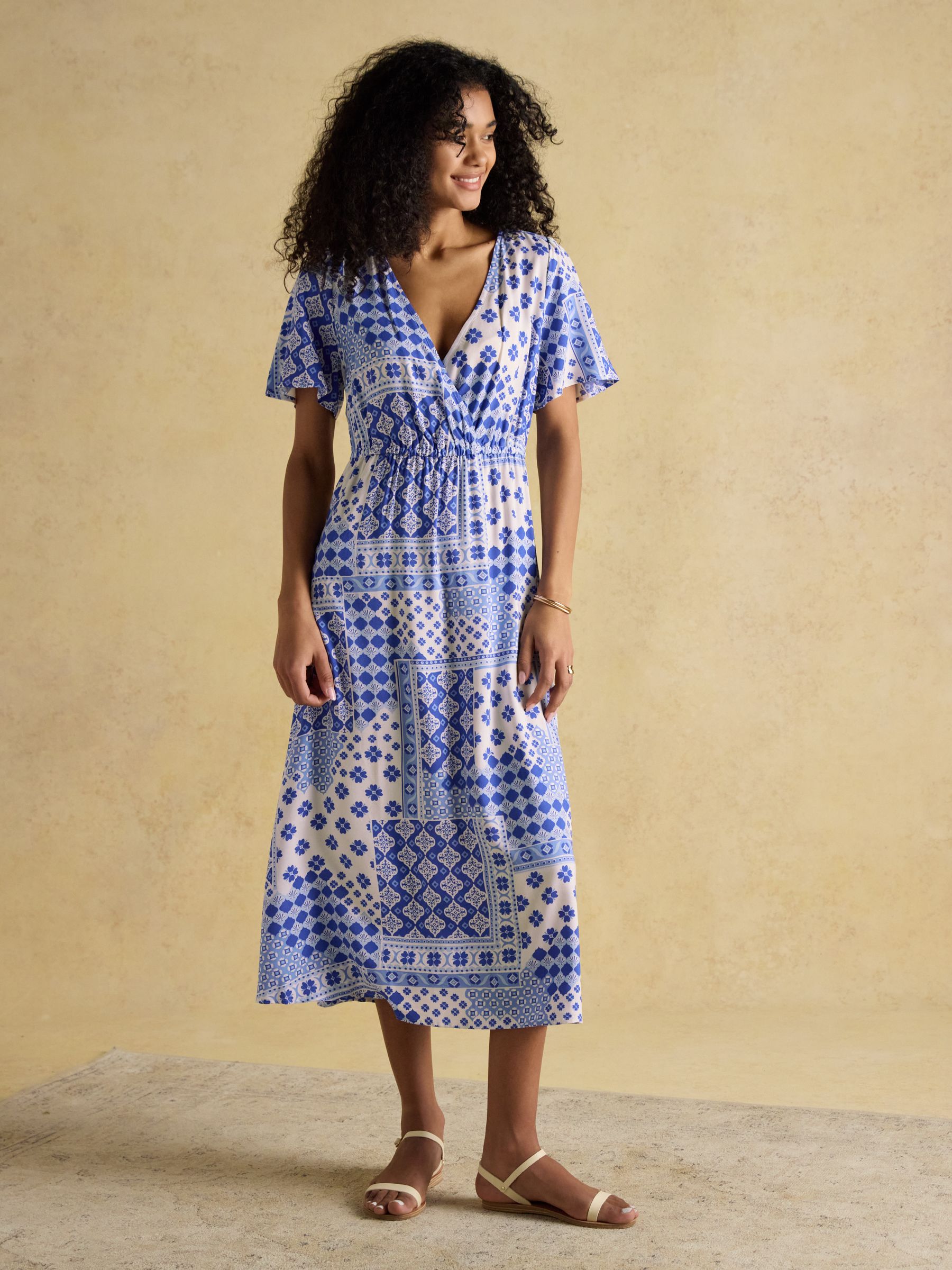 Adele Blue Wrap Dress - Image 1 of 7