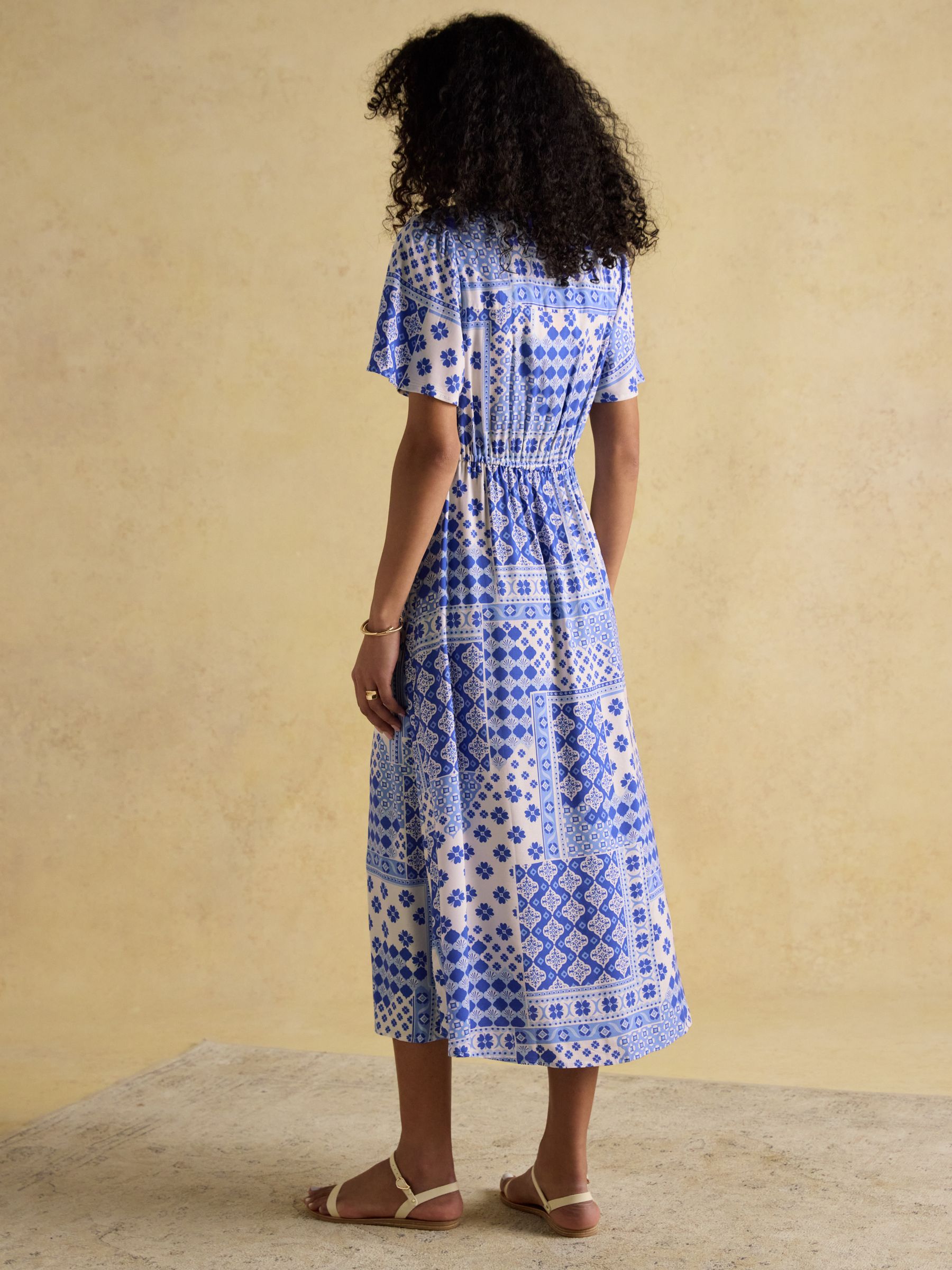 Adele Blue Wrap Dress - Image 2 of 7