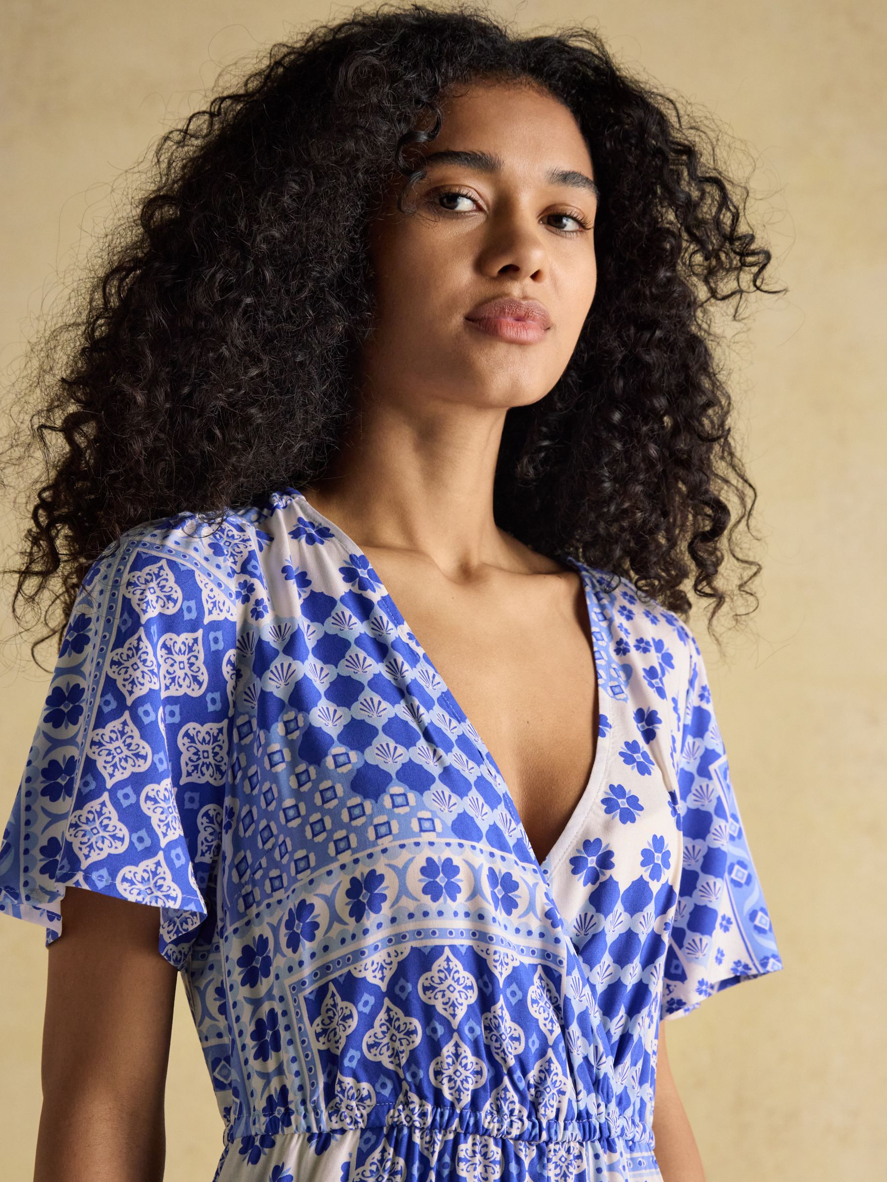 Adele Blue Wrap Dress - Image 3 of 7