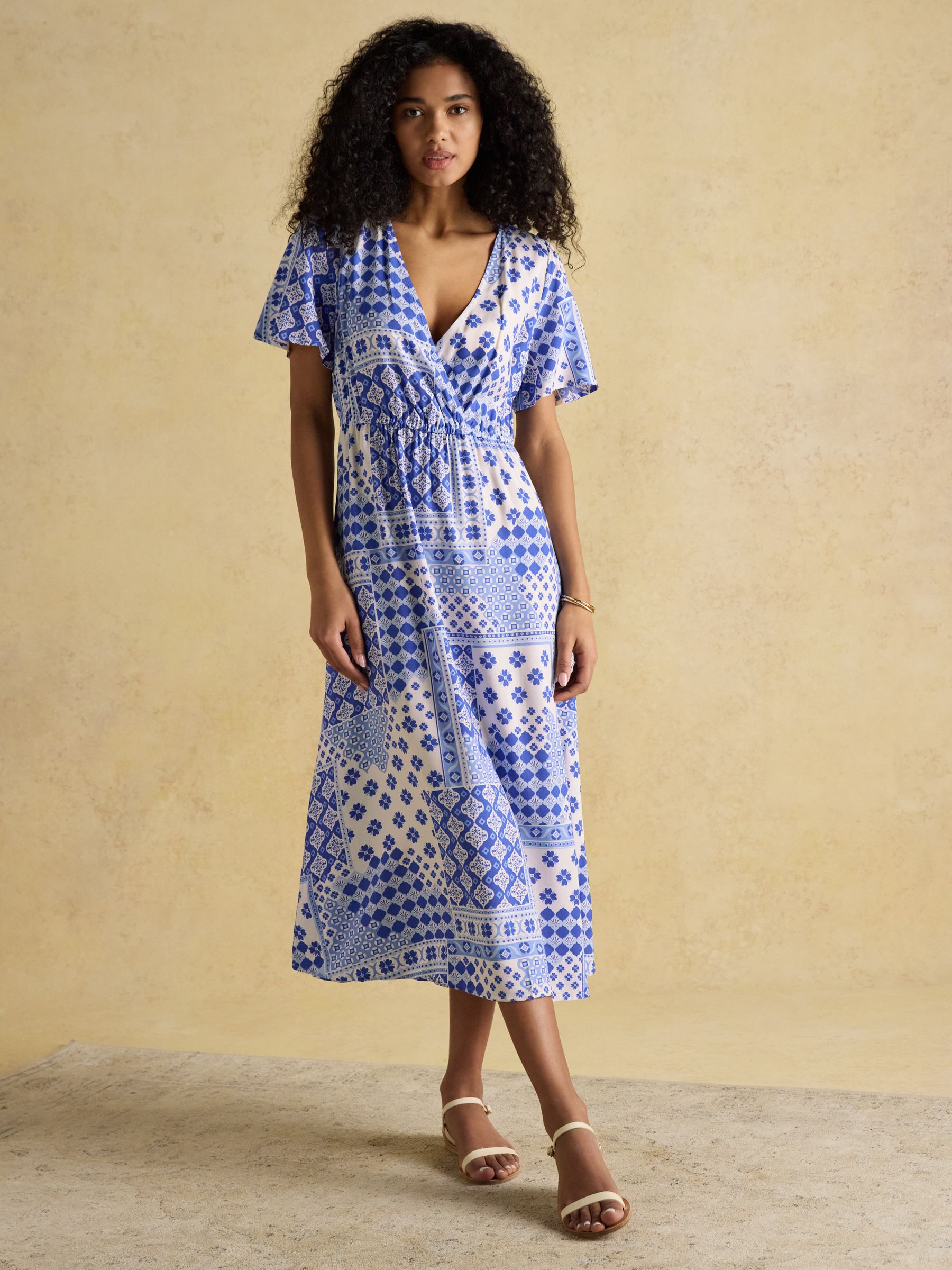 Adele Blue Wrap Dress - Image 4 of 7