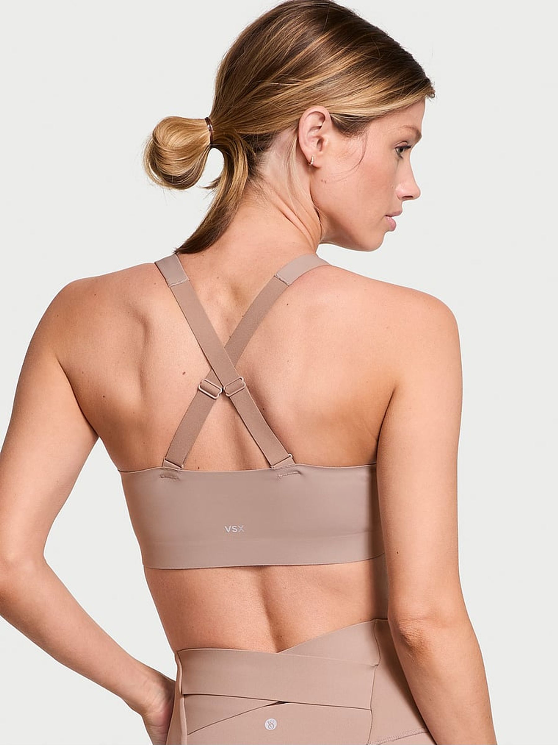 Taupe Nude Front Close High Support Sports Bra - Image 2 of 3