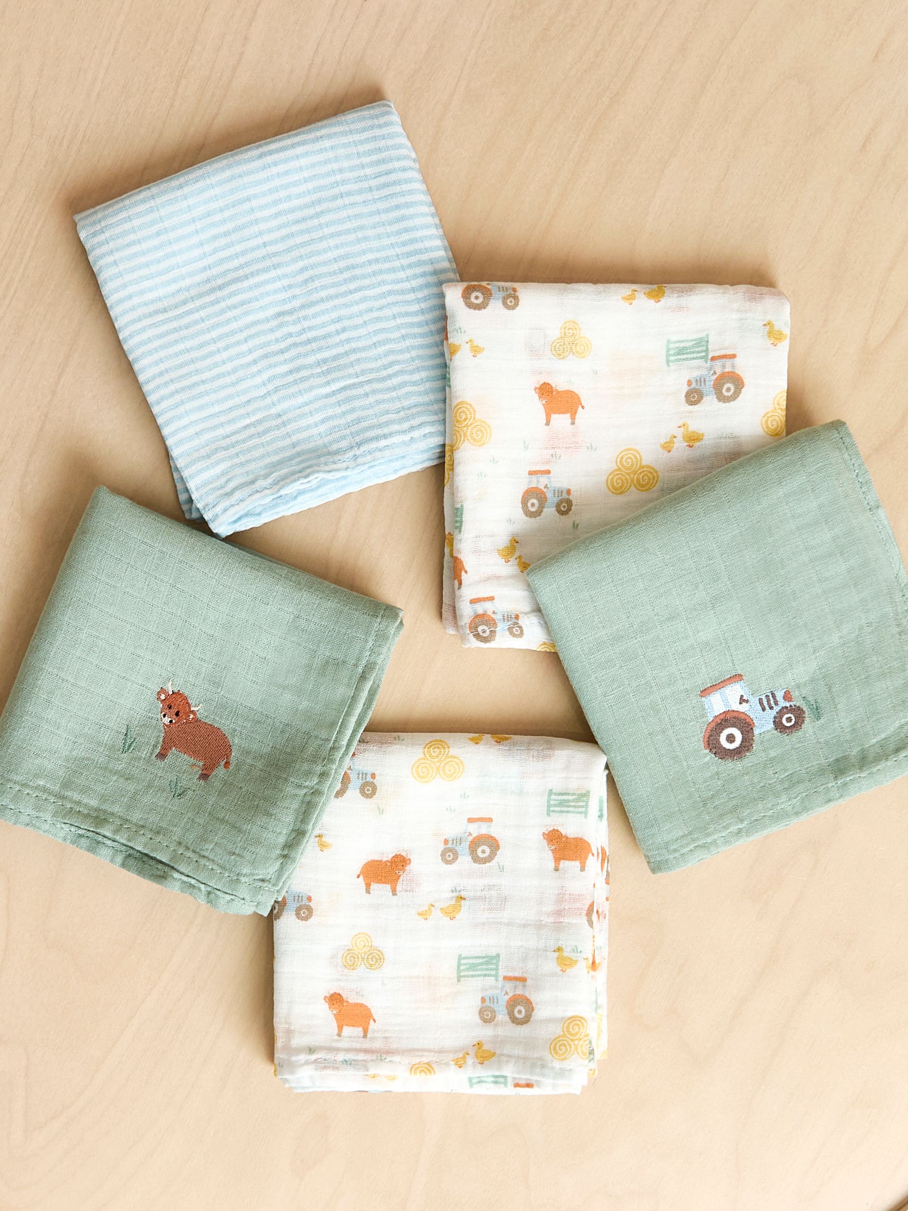 5-Pack Embroidered Muslins - Image 1 of 7