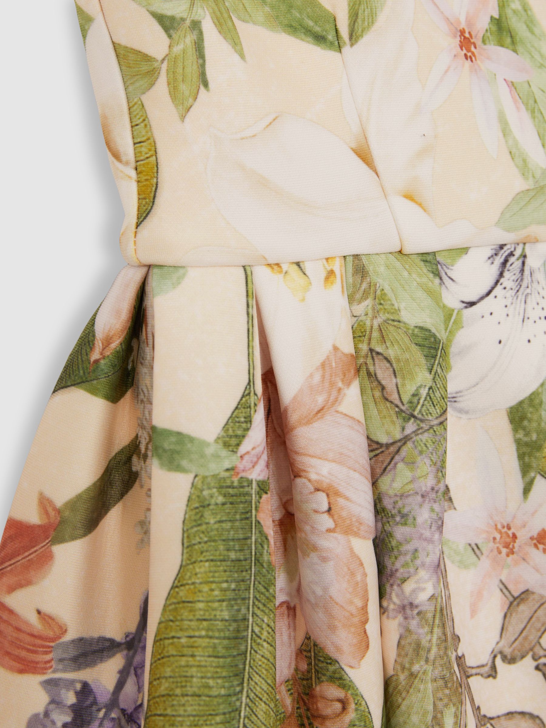 13-14 yrs Floral Scuba Sleeveless Dress in Pink Print - Image 4 of 4