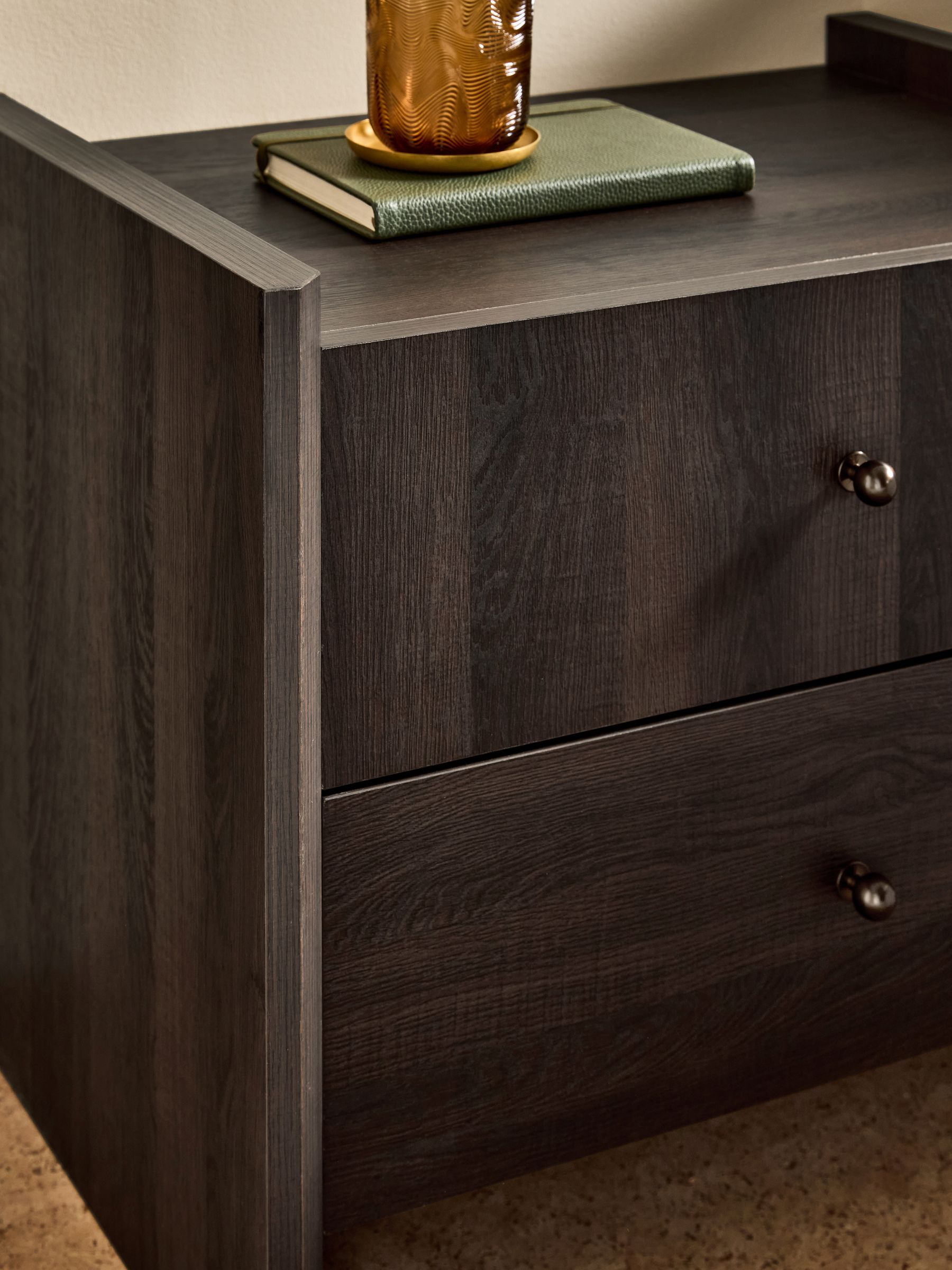 Macauley Bedside Table in Dark Brown - Image 2 of 4