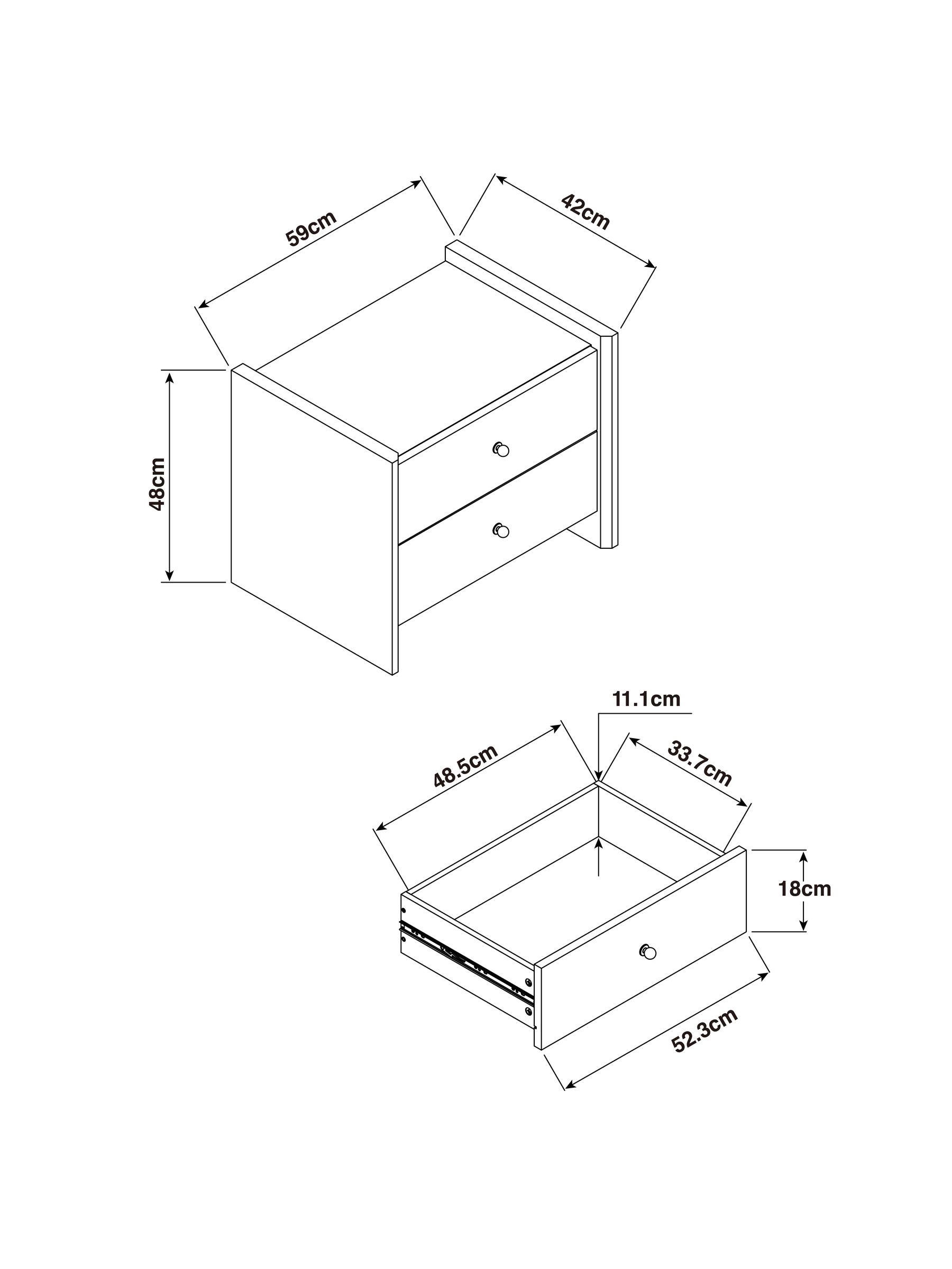 Macauley Bedside Table in Dark Brown - Image 4 of 4