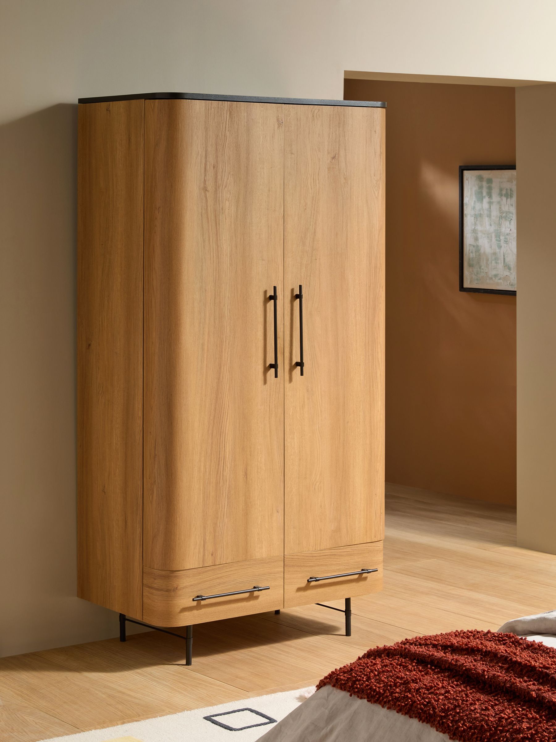 Oak Effect Zeke Double Wardrobe - Image 1 of 6