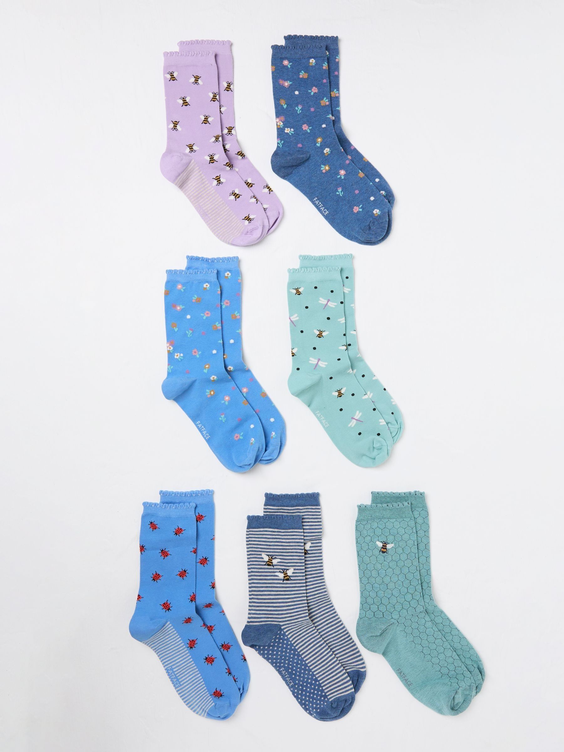 Multi 7 Pairs of Bug Socks - Image 2 of 2