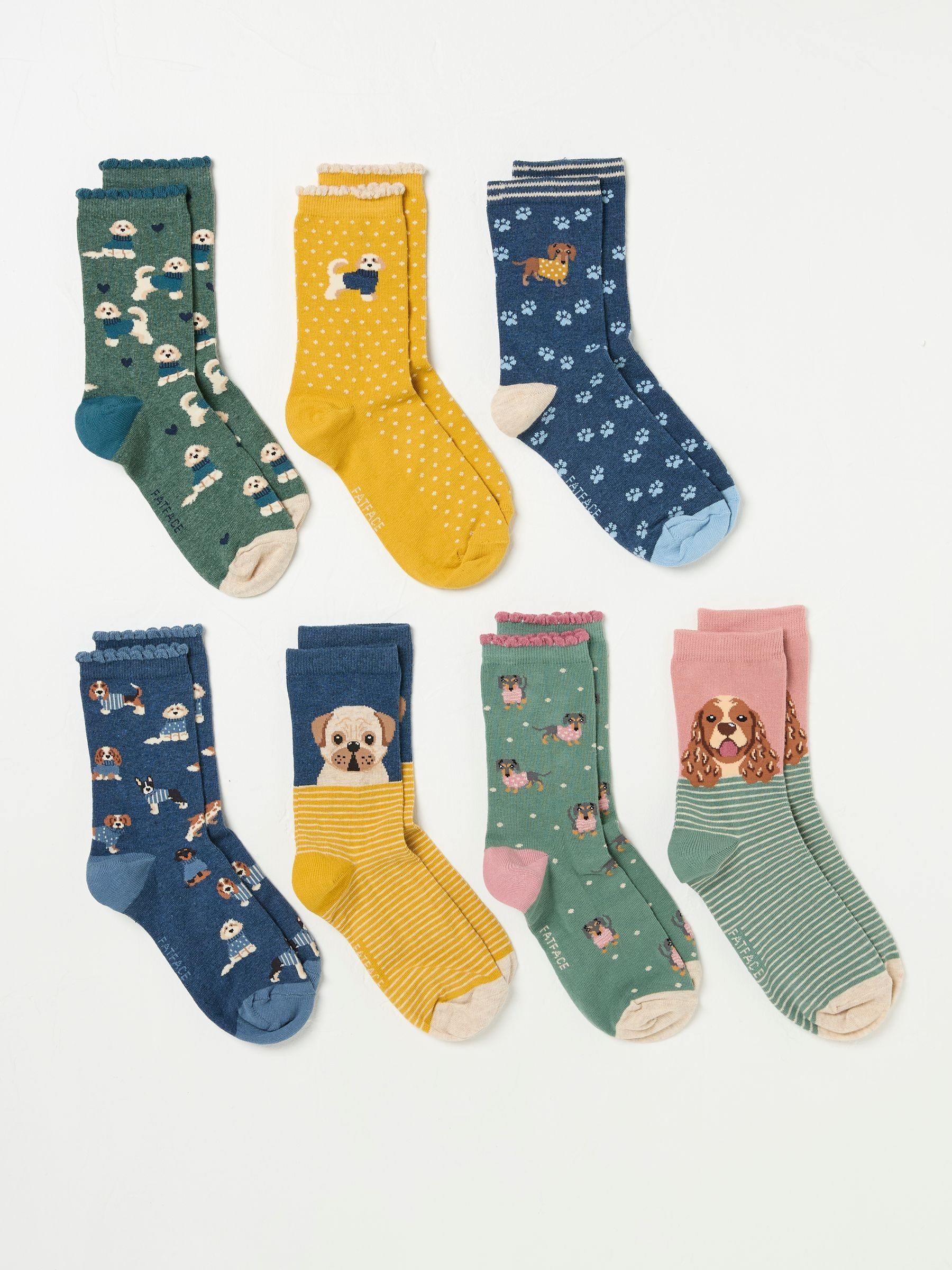 Multi 7 Pairs of Dog Socks - Image 2 of 2