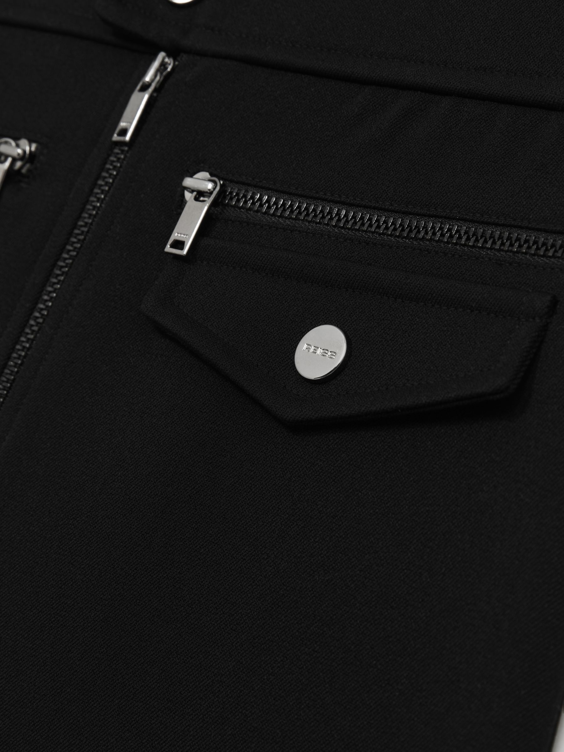 13-14 yrs Piqué Zip-Detail Mini Skirt in Black - Image 4 of 4