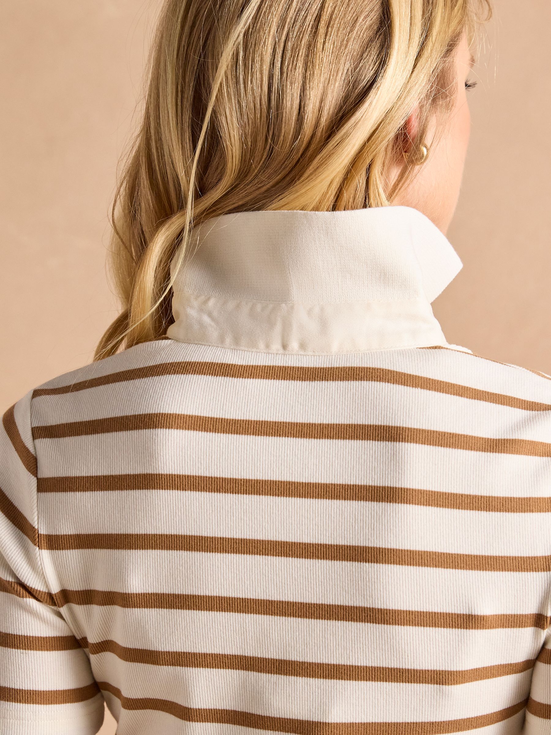 Fairfield Tan Short Sleeve Ribbed Polo Shirt - Image 5 of 7