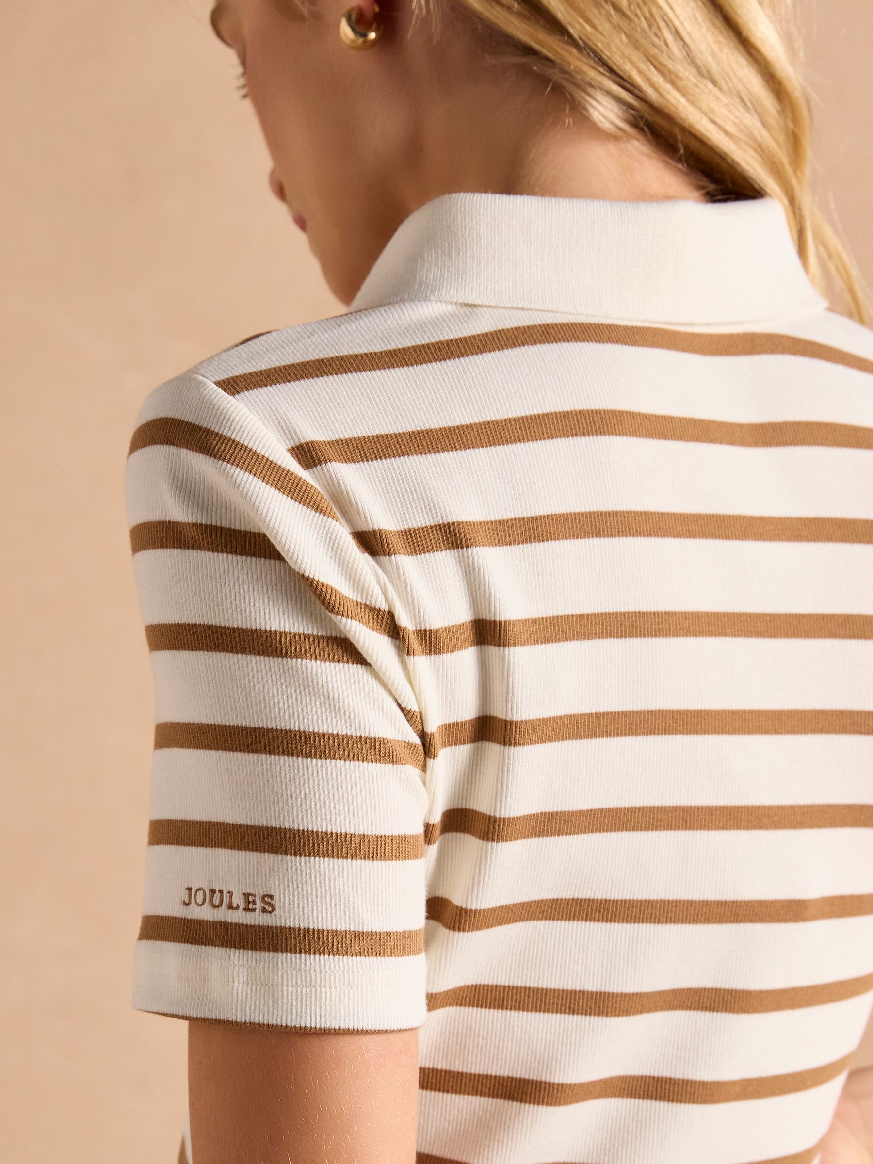 Fairfield Tan Short Sleeve Ribbed Polo Shirt - Image 6 of 7