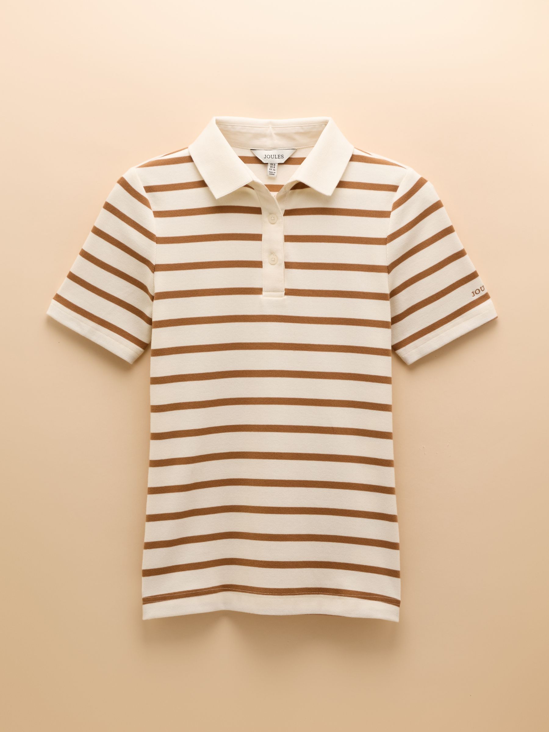 Fairfield Tan Short Sleeve Ribbed Polo Shirt - Image 7 of 7